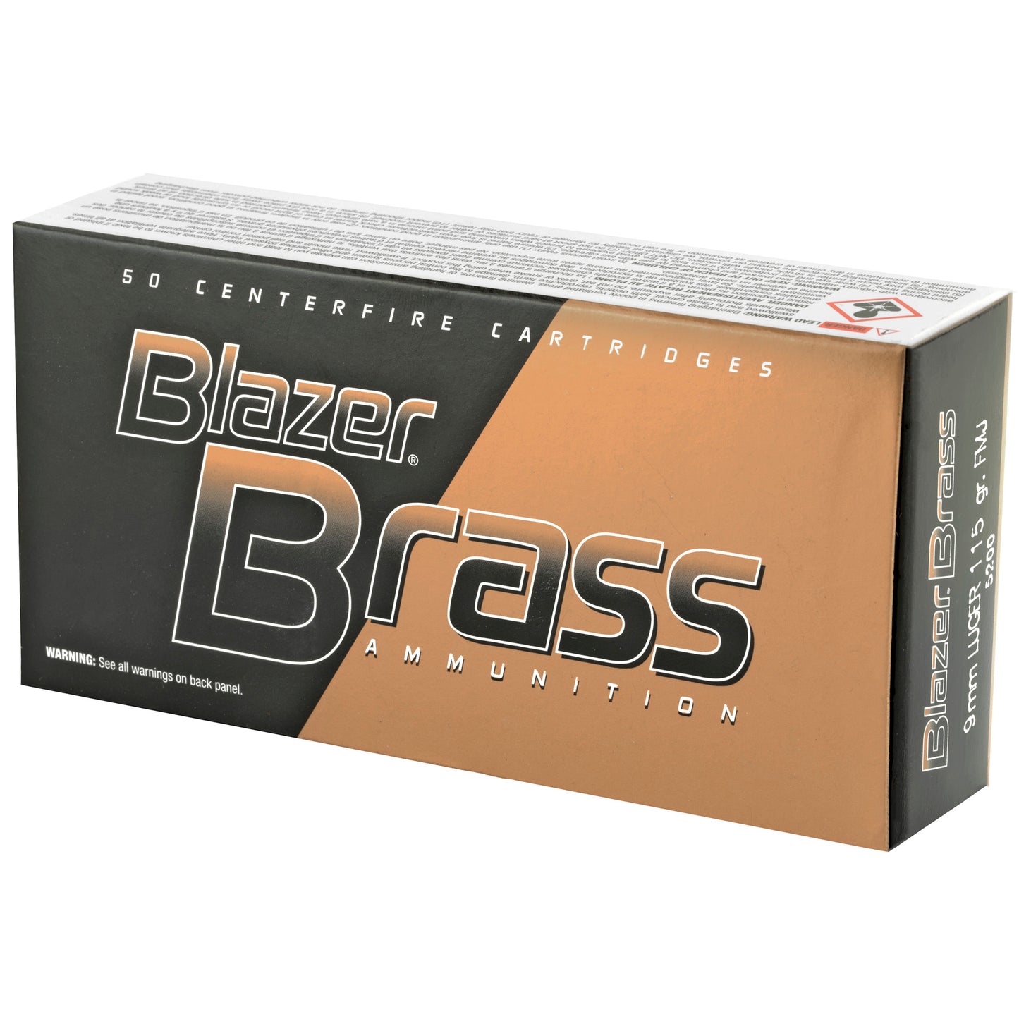 Blazer Ammunition Blazer Brass 9mm Luger 115 Grain FMJ * Reliable Full Metal Jacket Ammo, 50/Box