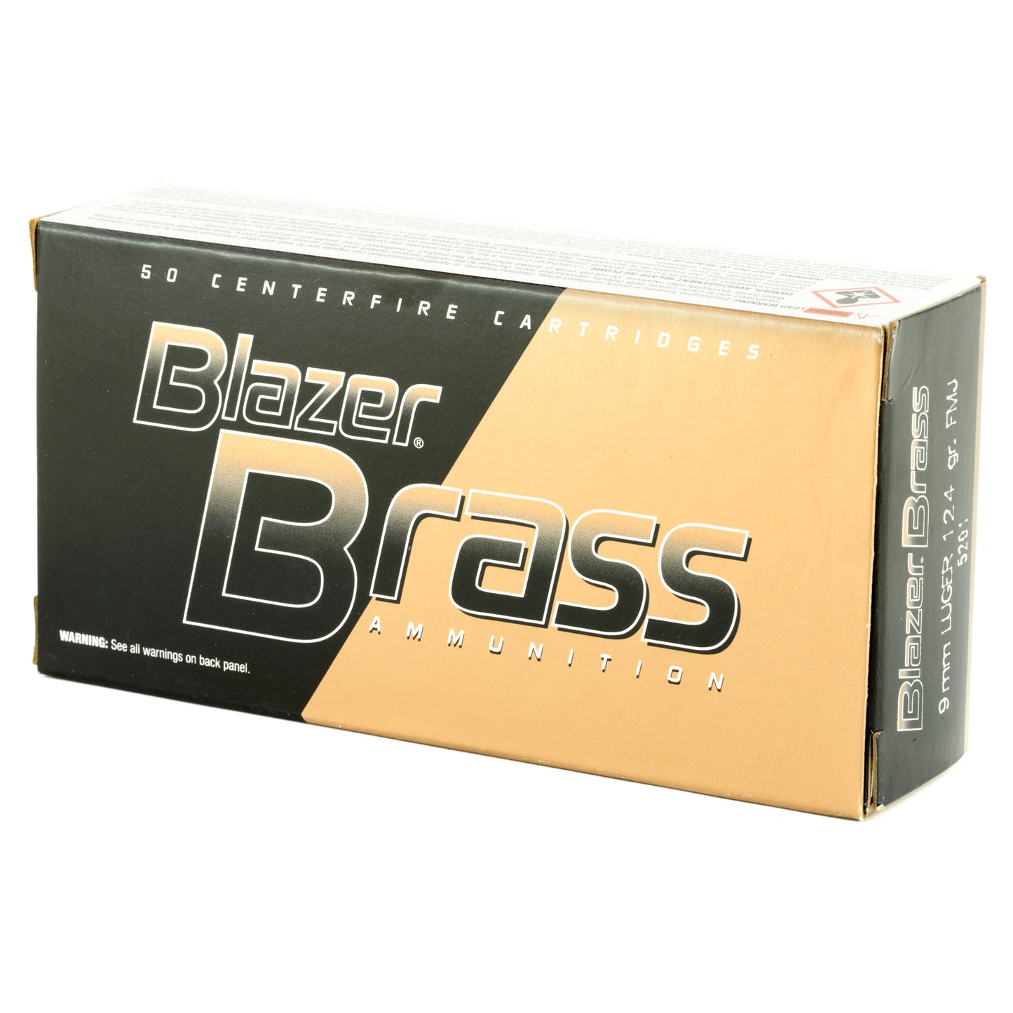 Blazer Ammunition 5201 9mm Luger 124 Grain Full Metal Jacket Brass Ammo (50 Rounds per Box, 1000 per Case)