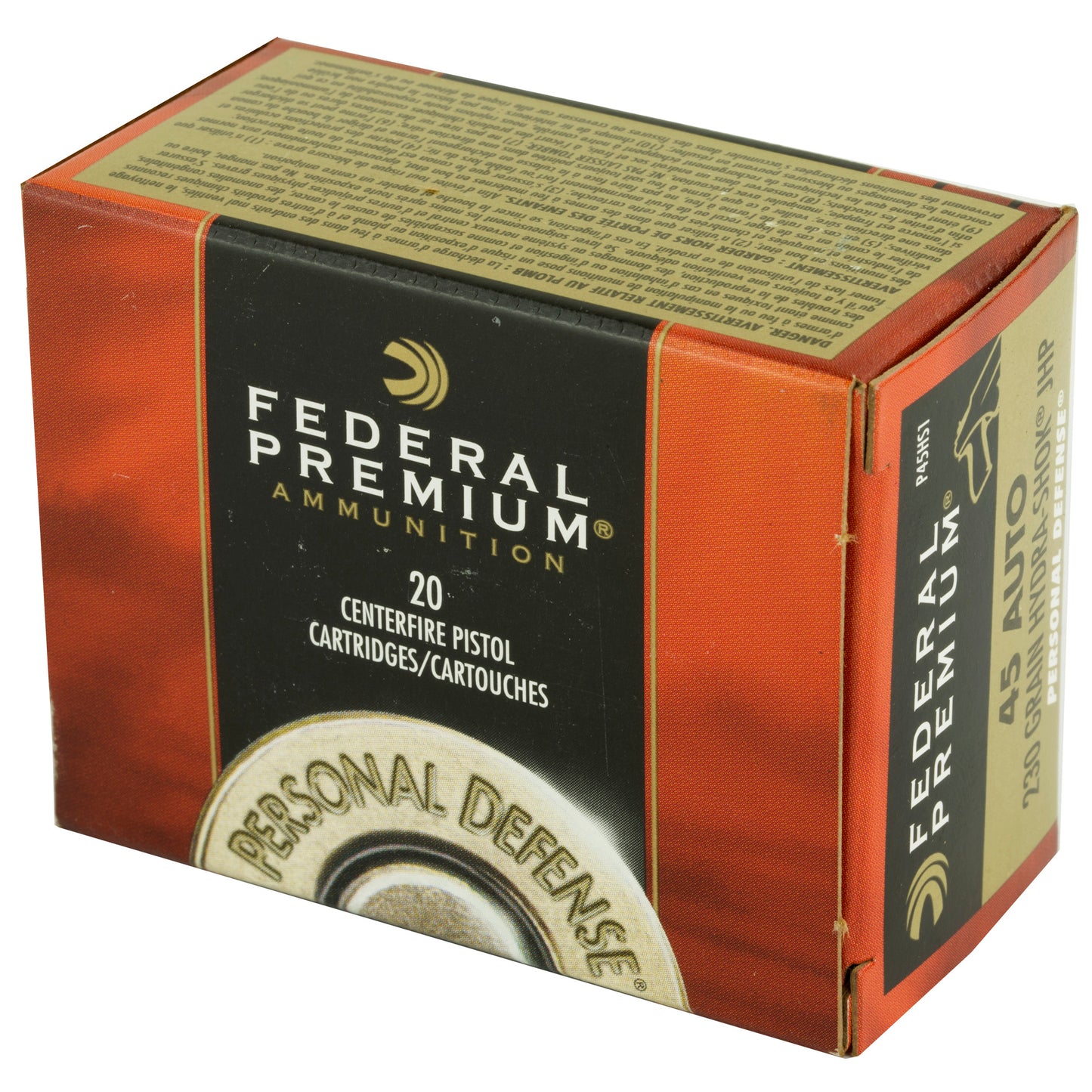 Federal Hydra-Shok .45 ACP 230 Grain Hollow Point Ammunition - 20 Rounds per Box