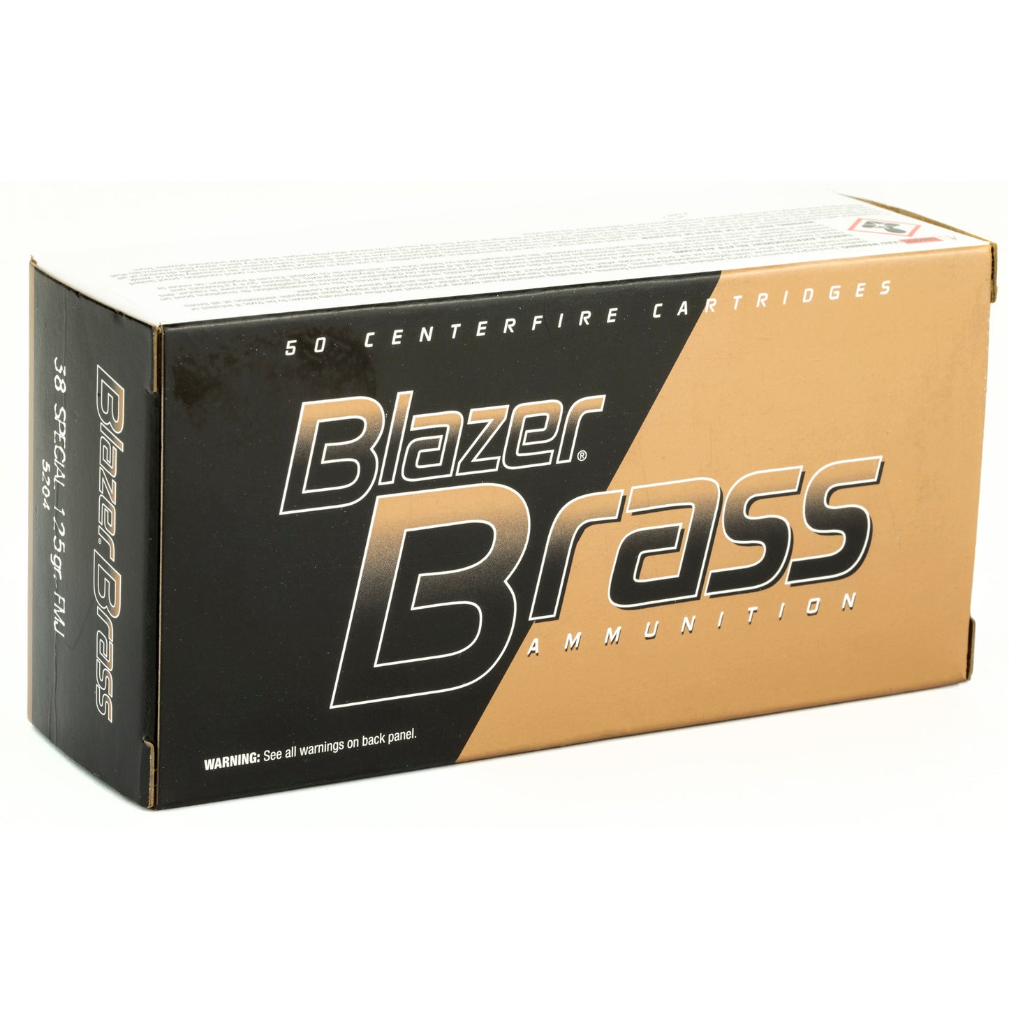 Blazer Ammunition 5204 38 Special 125 Grain Full Metal Jacket (FMJ) - 50 Rounds per Box