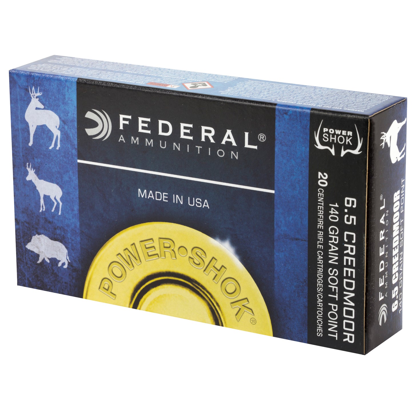 Federal PowerShok 6.5 Creedmoor 140 Grain Soft Point Rifle Ammunition - 20 Rounds per Box