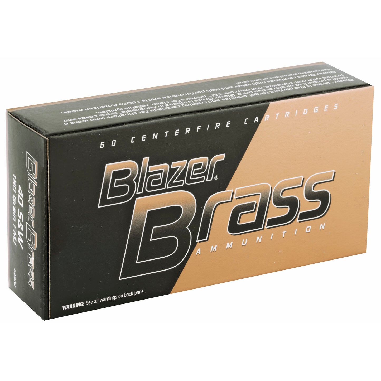 Blazer Ammunition Blazer Brass 40 S&W 180 Grain Full Metal Jacket (FMJ) * 50 Rounds per Box, 1000 Rounds per Case