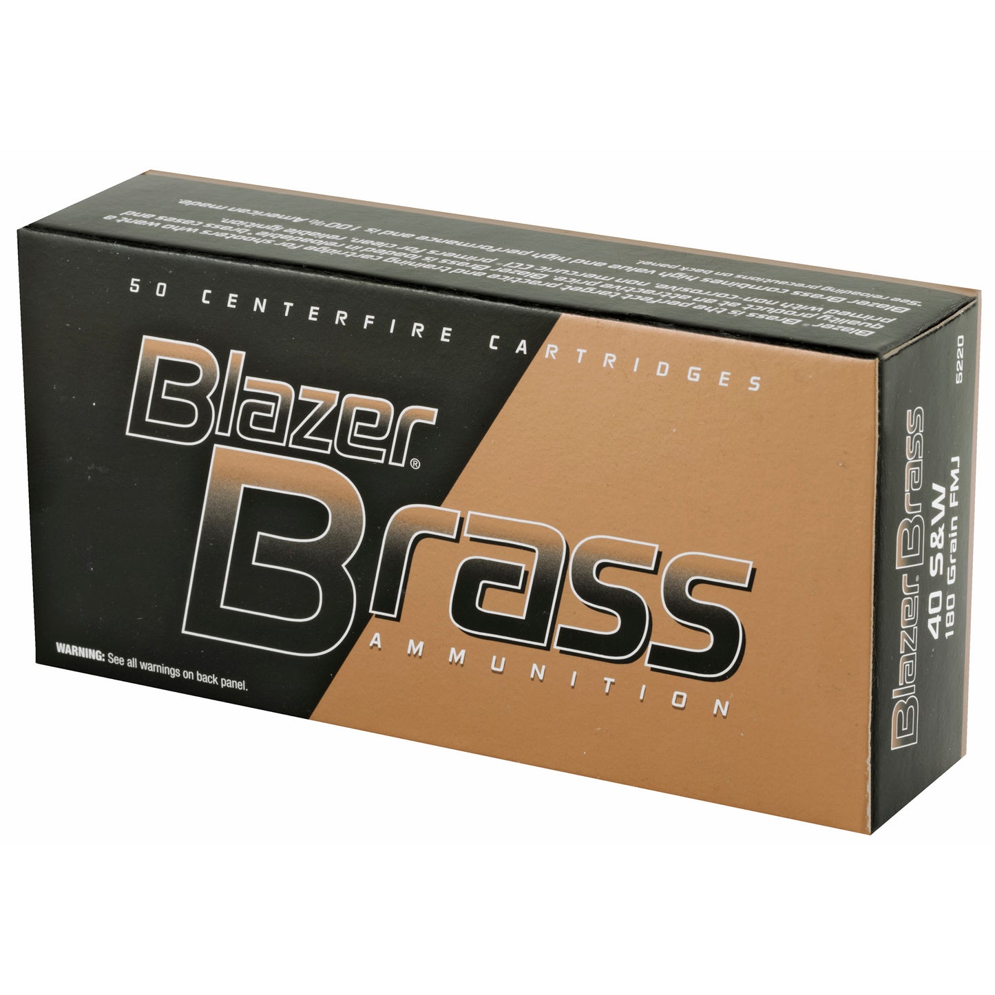 Blazer Ammunition Blazer Brass 40 S&W 180 Grain Full Metal Jacket (FMJ) * 50 Rounds per Box, 1000 Rounds per Case