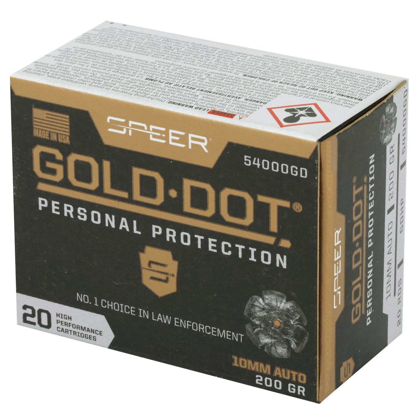 Speer Gold Dot 10mm 200-Grain Hollow Point Ammunition * Reliable Self-Defense and Duty Ammo