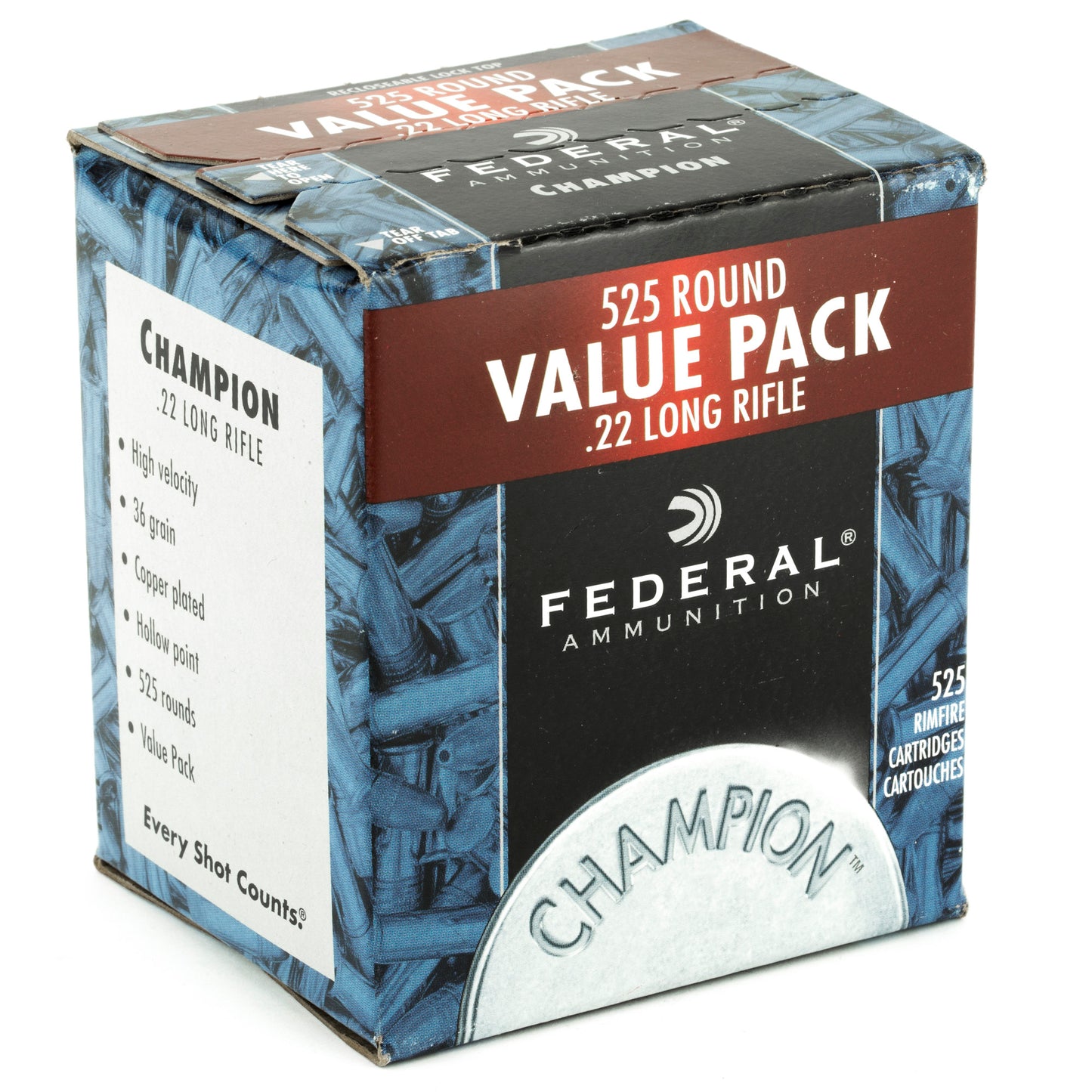 Federal Champion .22 LR 36-Grain Hollow Point Ammunition * 525 Rounds per Box