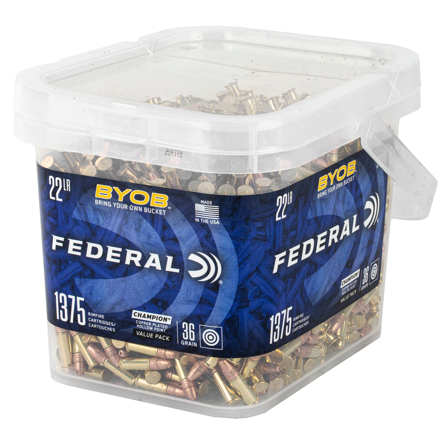 Federal BYOB Rimfire Buckets and Bottles * 22 Long Rifle, 36 Grain Hollow Point Ammo, Bulk Pack of 2,750 Rounds