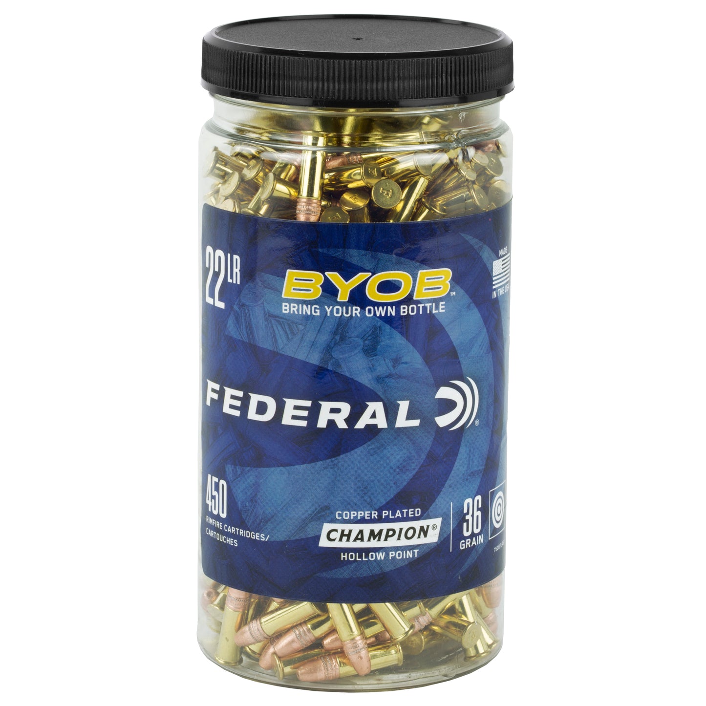 Federal BYOB 22 LR Hollow Point Ammo - 36 Grain, Bulk Pack of 3,600 Rounds