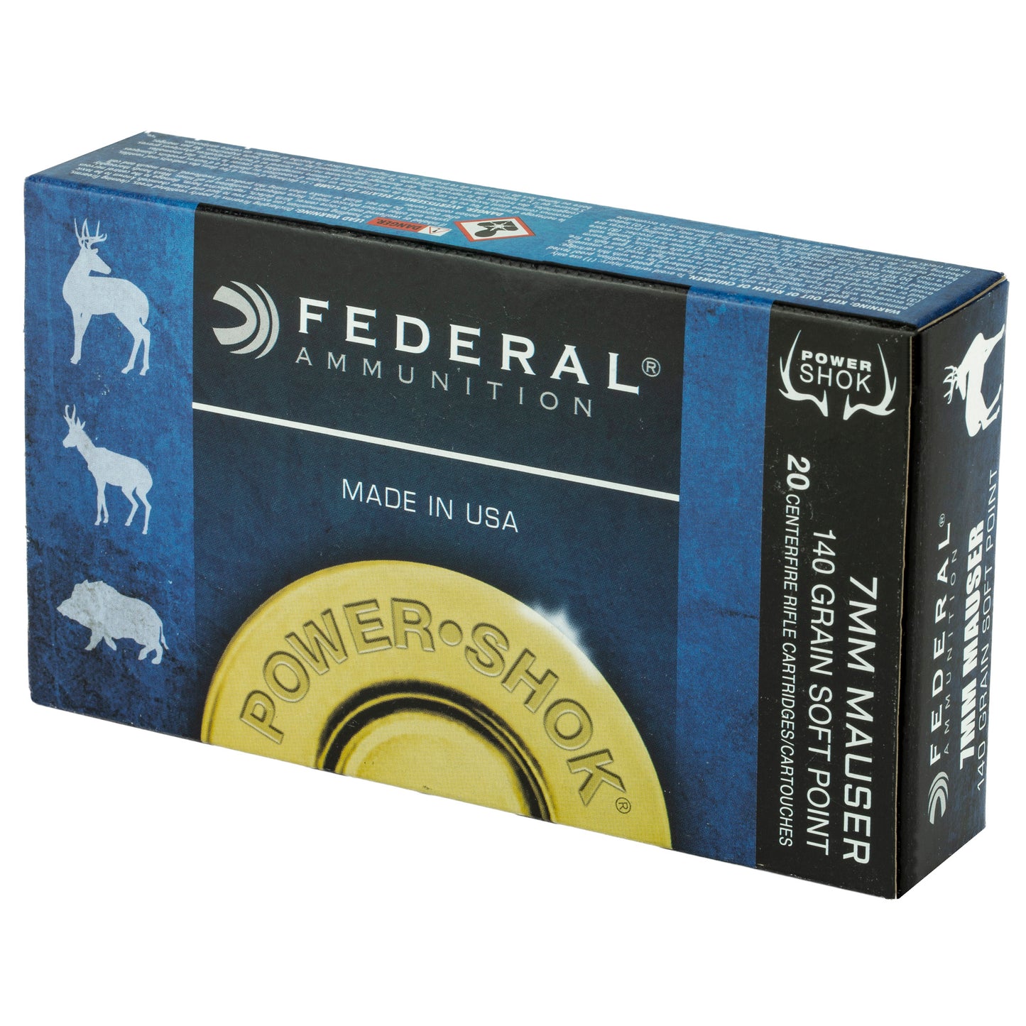 Federal PowerShok 7mm Mauser 140 Grain Soft Point Rifle Ammunition (20 Rounds)