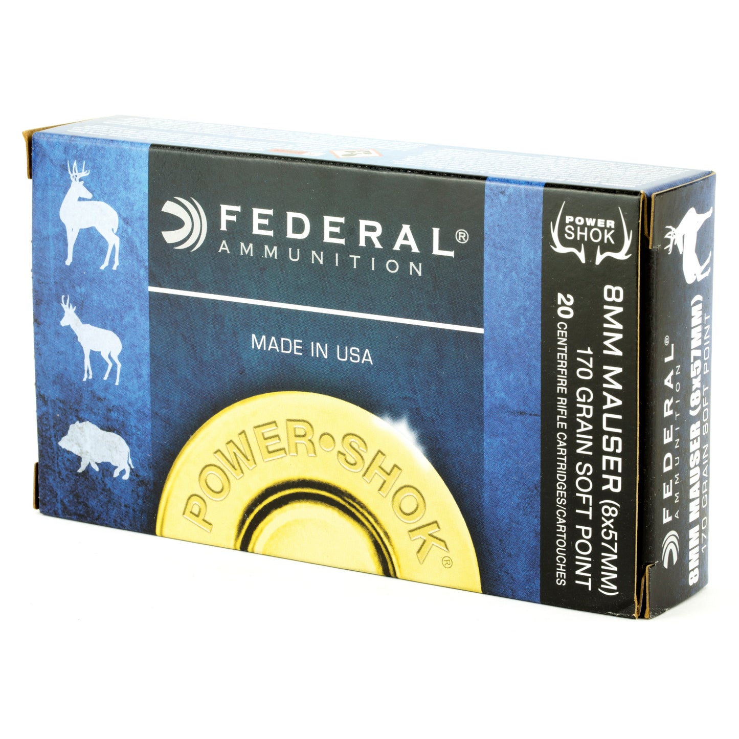 Federal PowerShok 8mm Mauser Soft Point Hunting Bullets * 170 Grain, Box of 20
