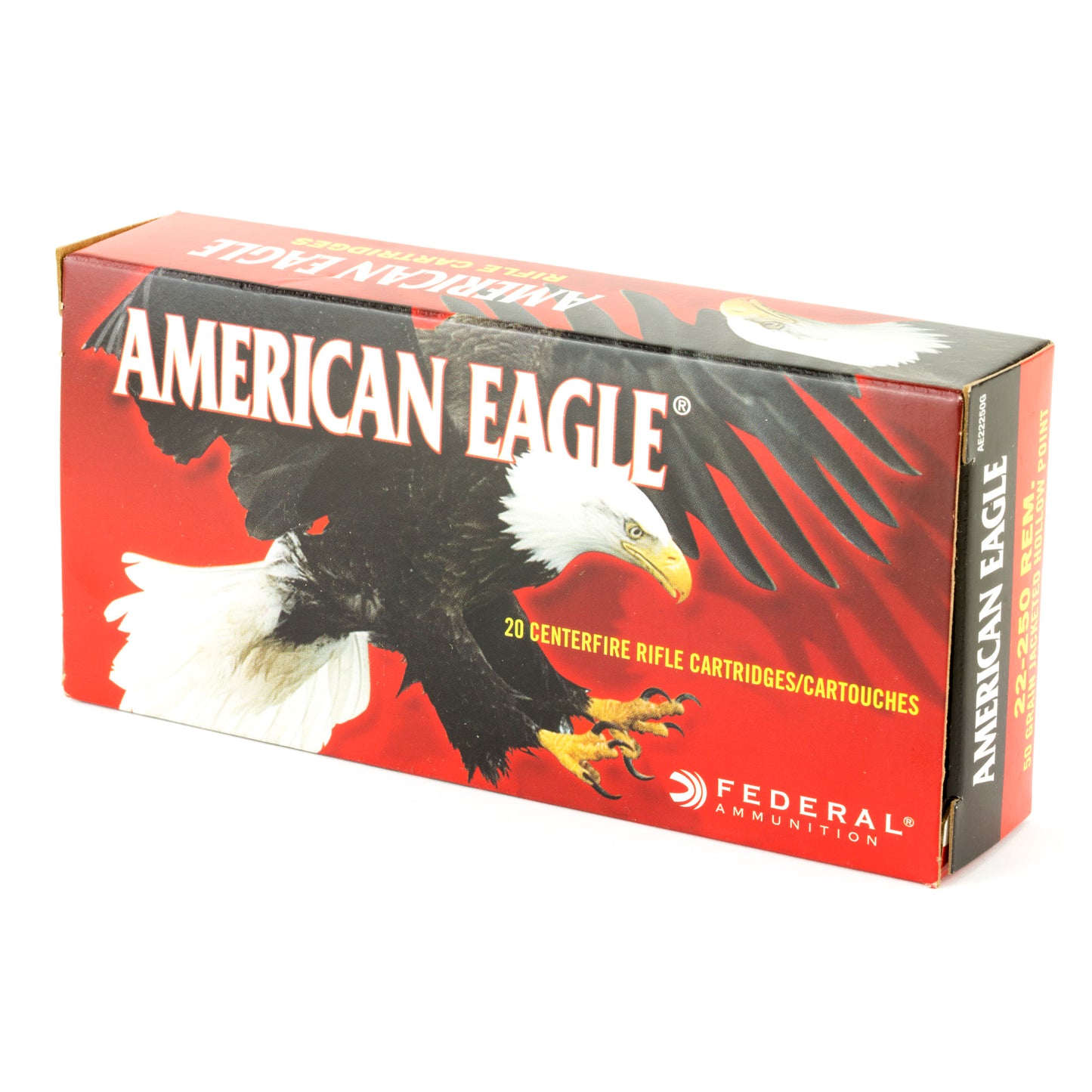 Federal American Eagle .22-250 Remington 50-Grain Hollow Point Ammunition - Pack of 20 Rounds