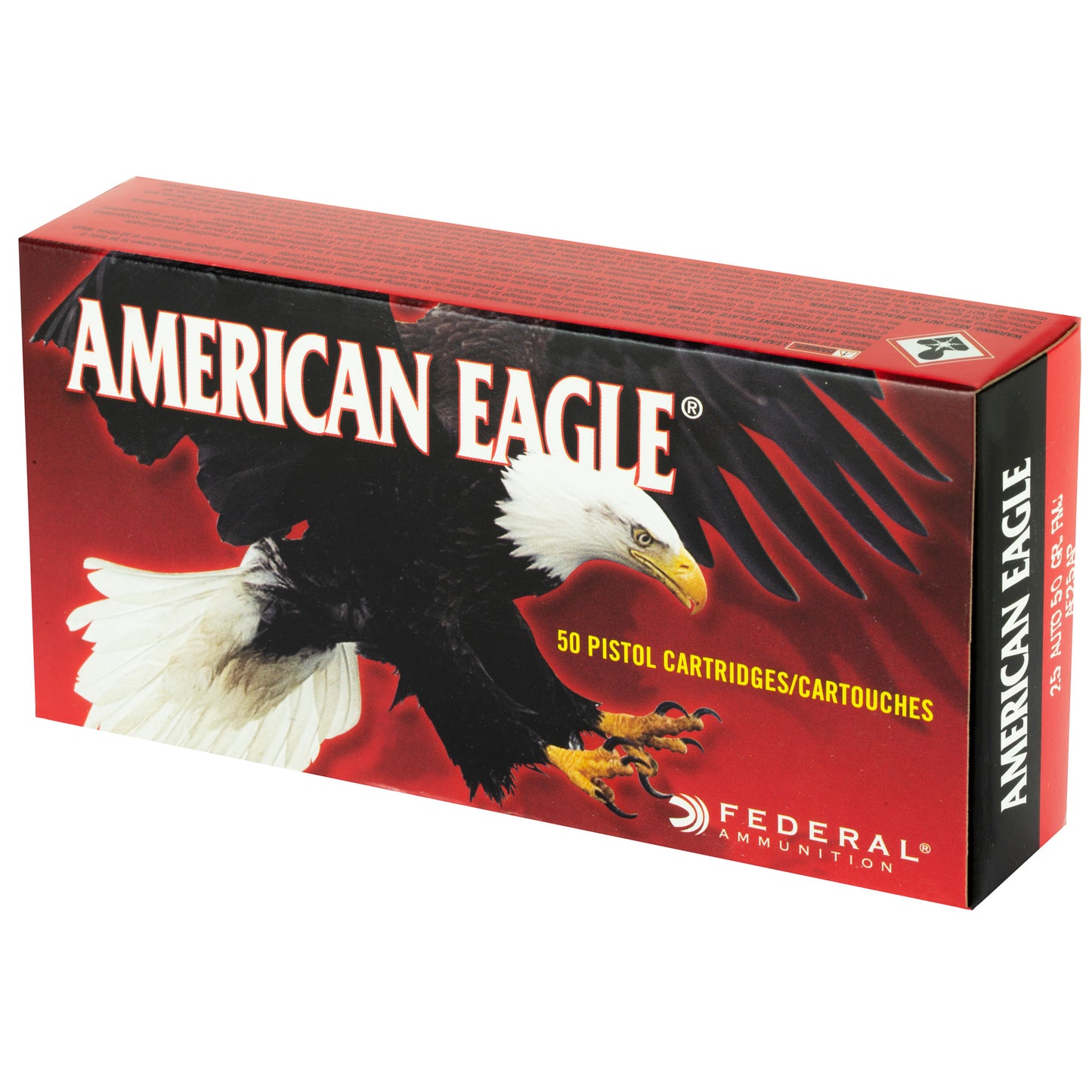 Federal American Eagle .25 ACP 50 Grain FMJ Ammunition * Reliable Target Practice and Training Rounds