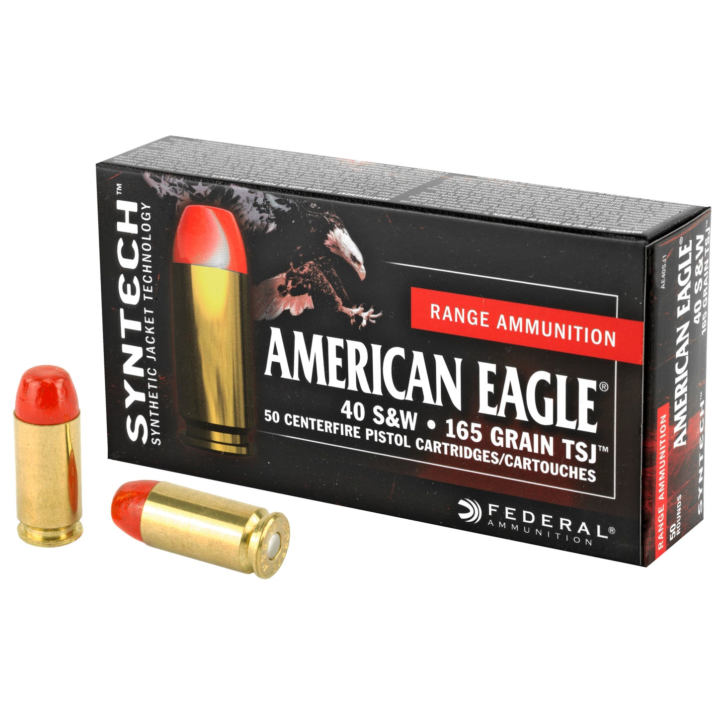 Federal American Eagle Syntech 40 S&W 165 Grain Total Synthetic Jacket Ammunition * 50 Rounds per Box