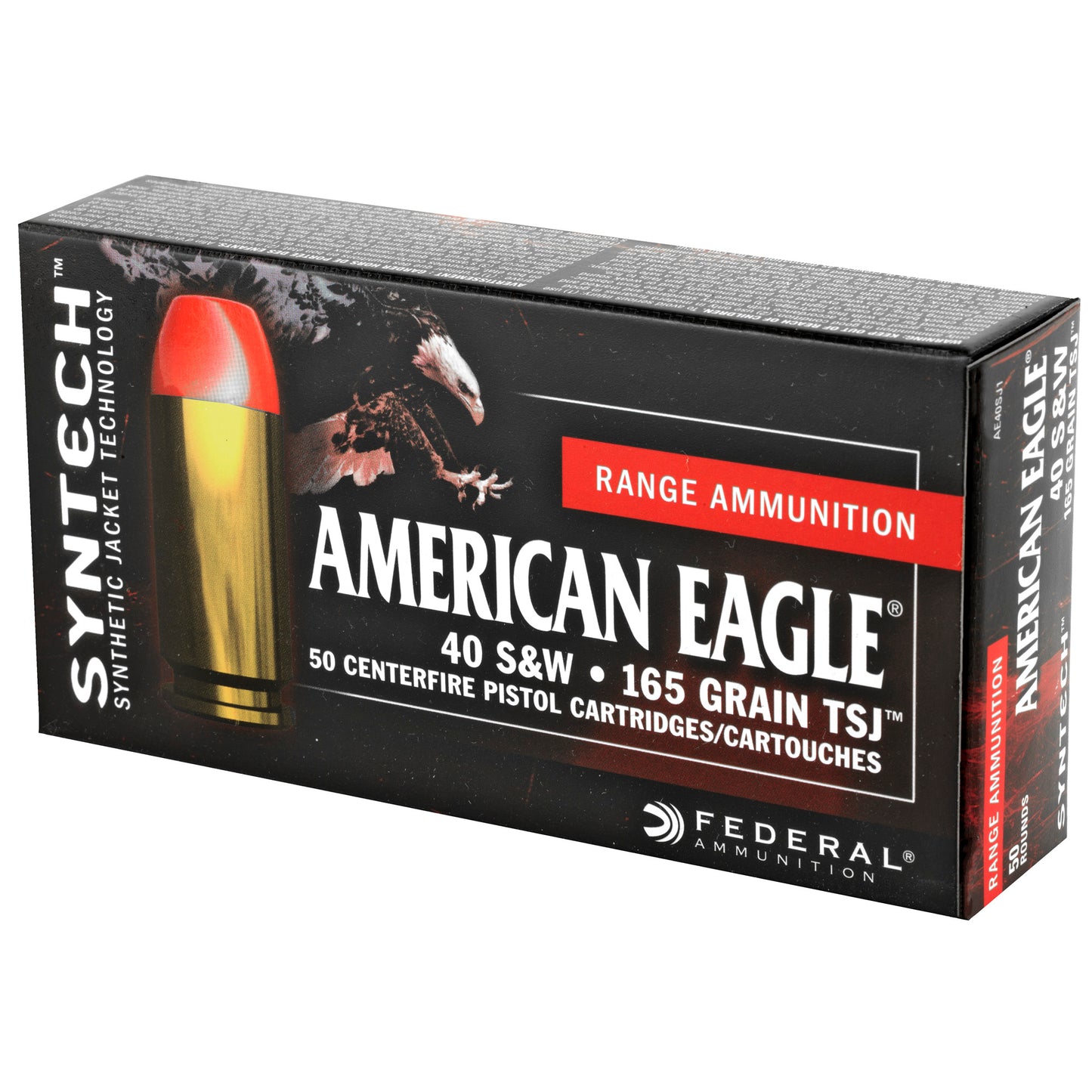 Federal American Eagle Syntech 40 S&W 165 Grain Total Synthetic Jacket Ammunition * 50 Rounds per Box