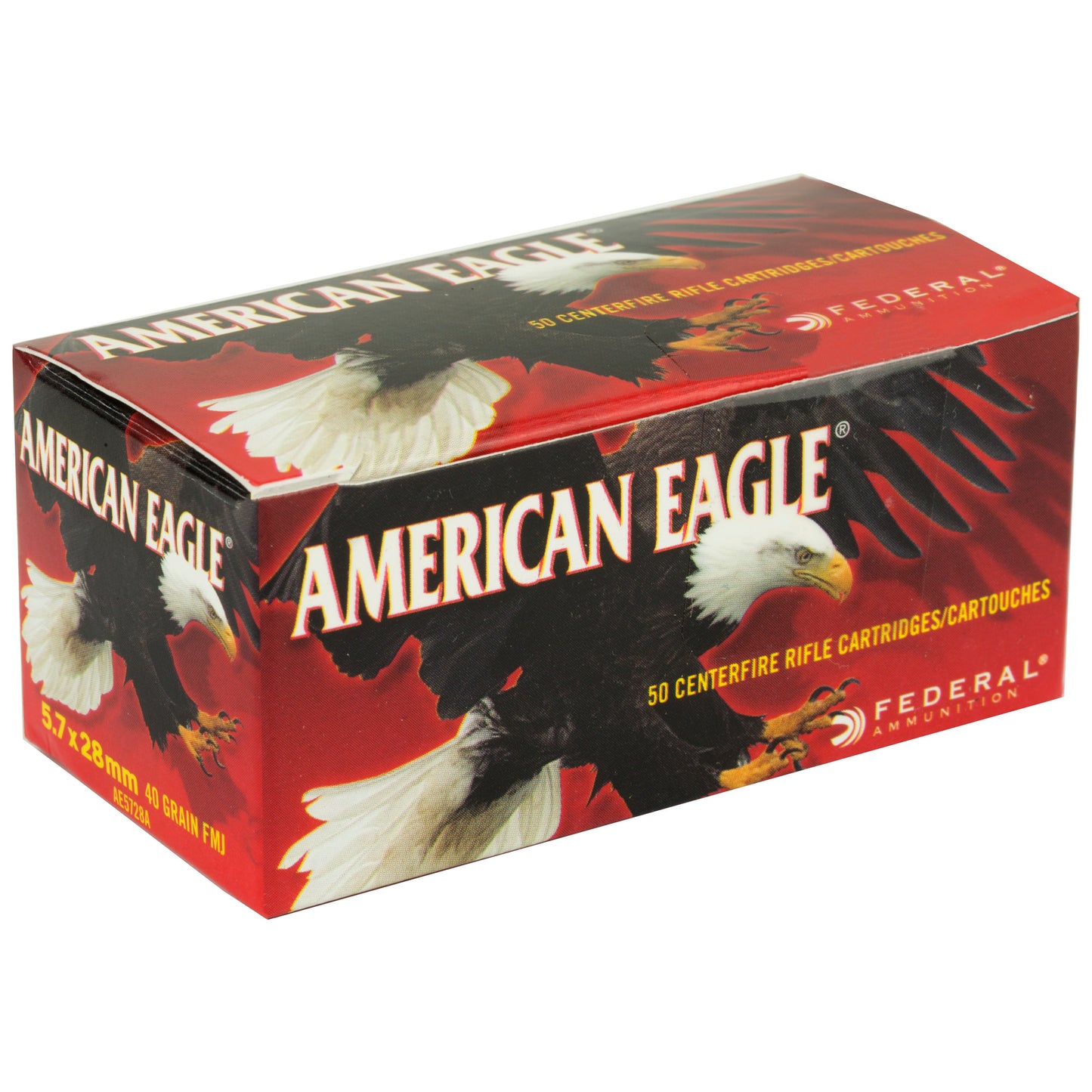 Federal American Eagle 5.7x28mm 40-Grain Total Metal Jacket Ammunition - Pack of 50