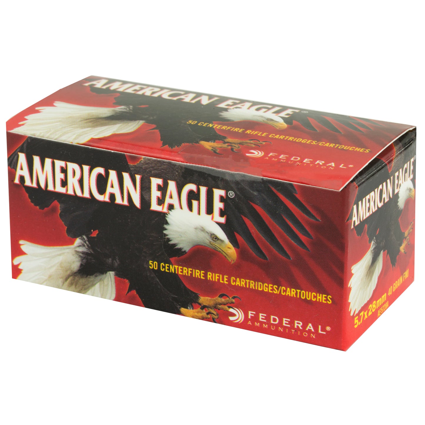 Federal American Eagle 5.7x28mm 40-Grain Total Metal Jacket Ammunition - Pack of 50
