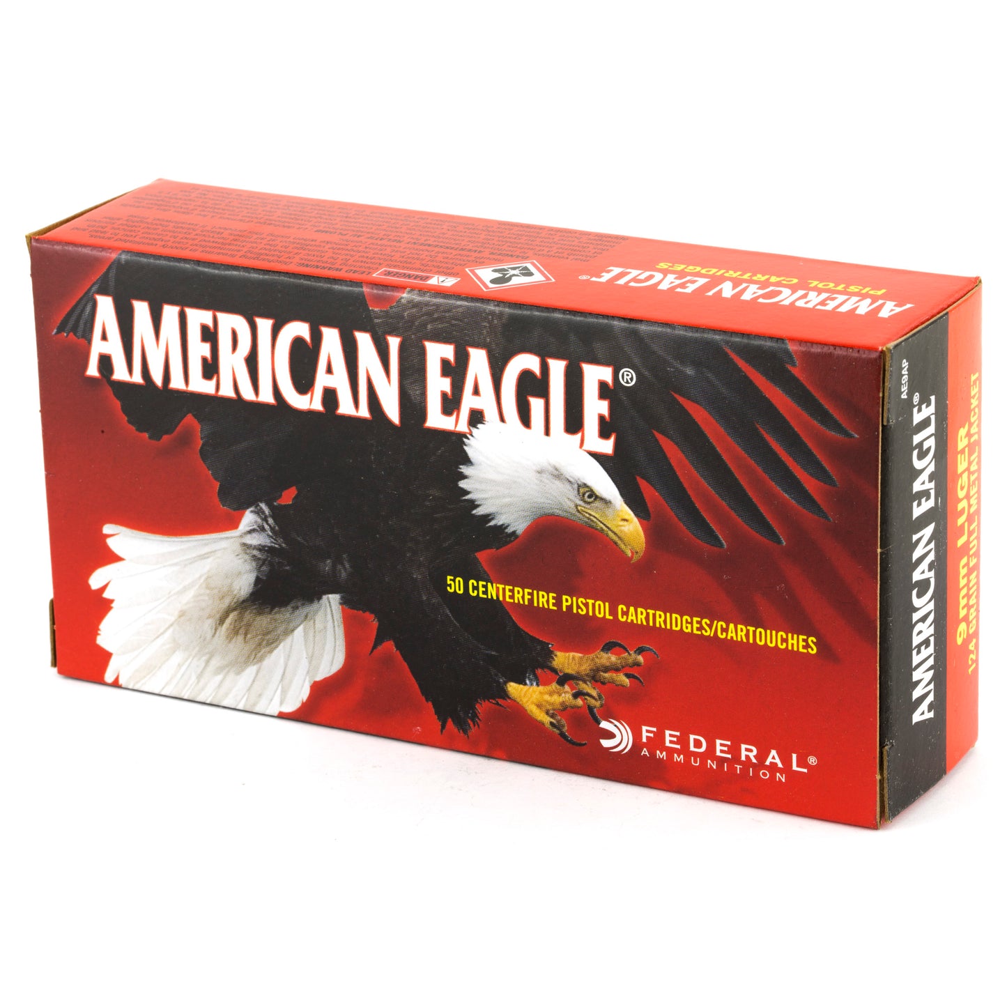 Federal American Eagle 9mm 124 Grain Full Metal Jacket Ammunition (50 Rounds)