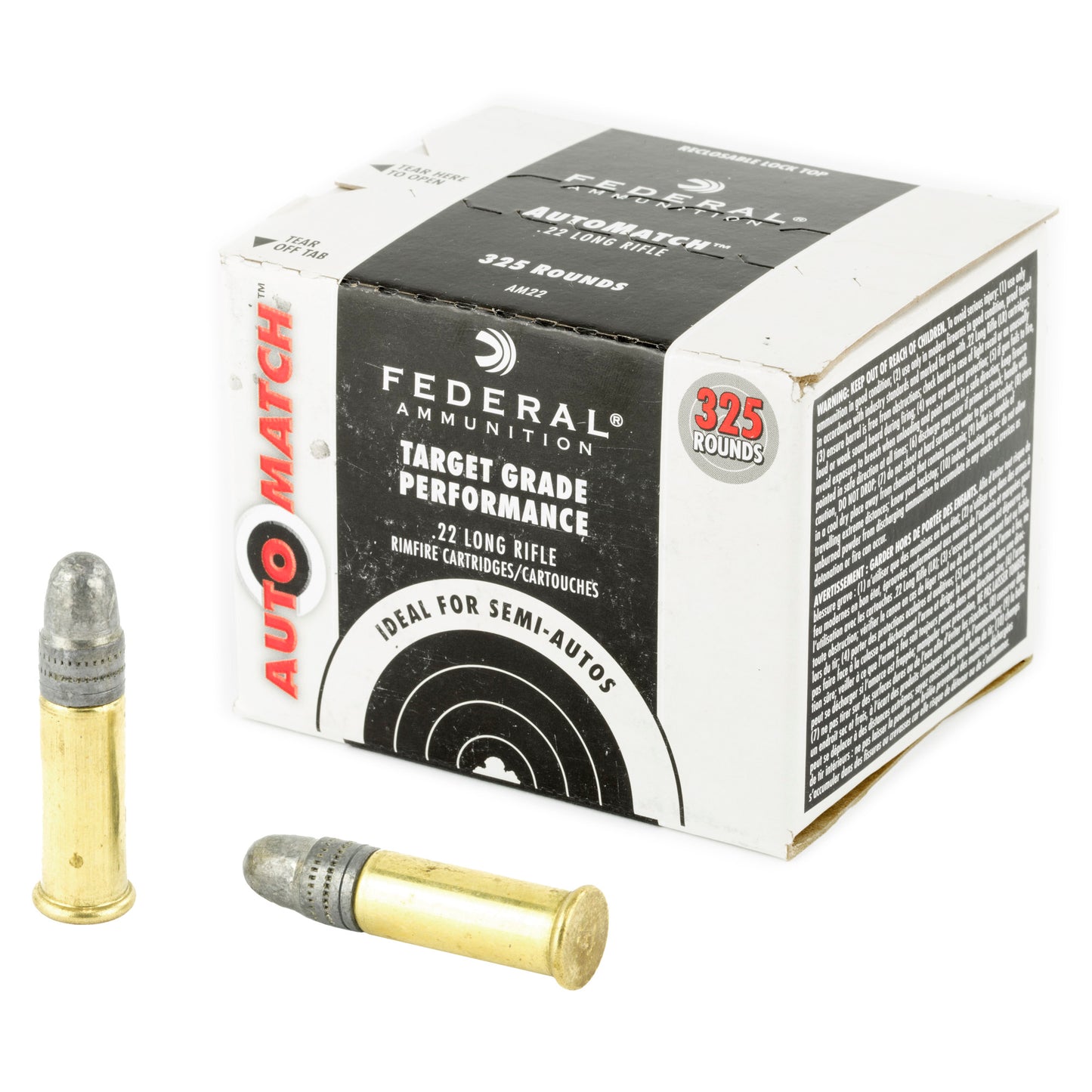 Federal Champion .22 LR 40 Grain Solid Point Ammunition - 325 Rounds per Box, 3,250 Rounds per Case