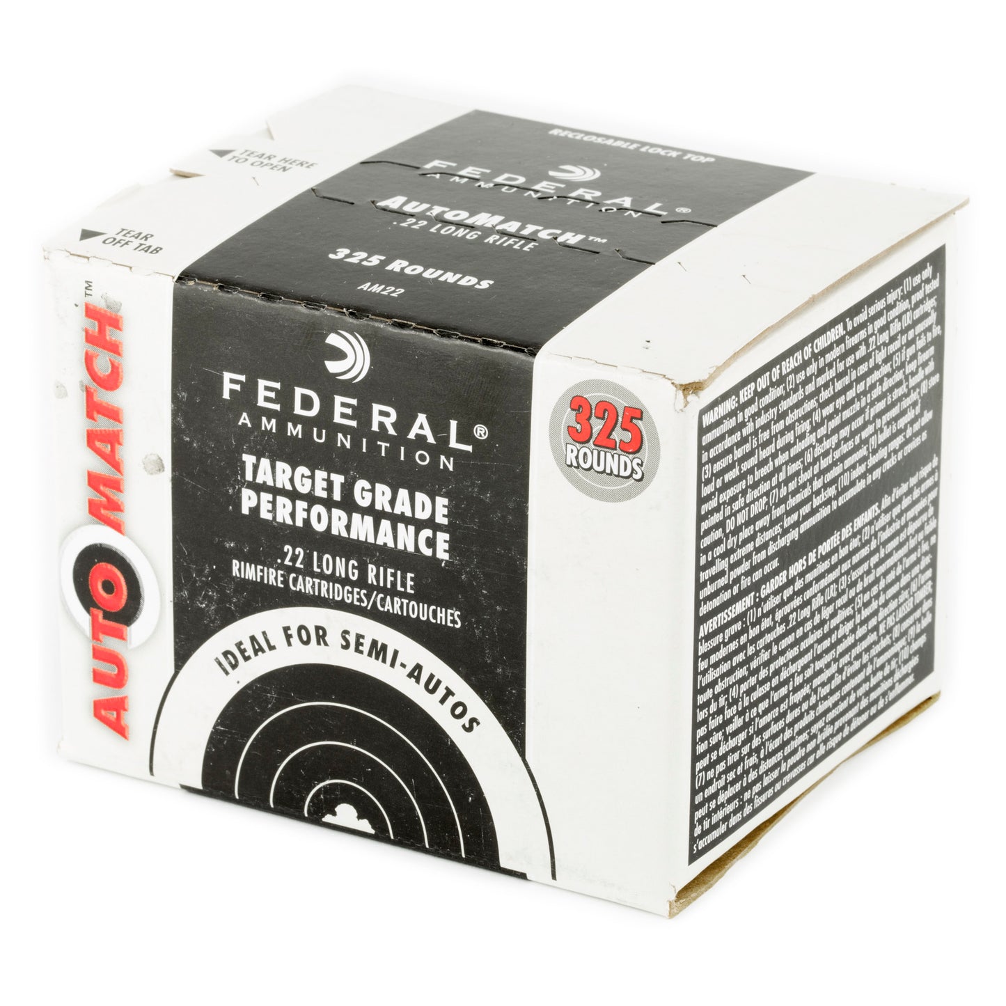 Federal Champion .22 LR 40 Grain Solid Point Ammunition - 325 Rounds per Box, 3,250 Rounds per Case