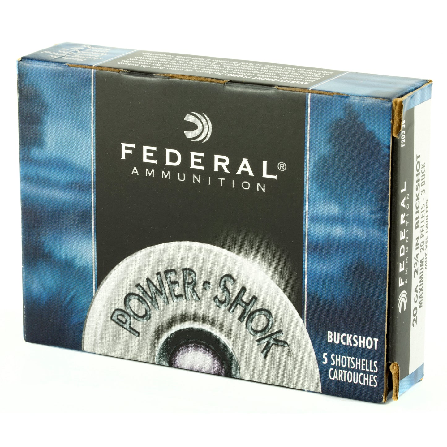 Federal Power Shok Buckshot 20 Gauge, 3 Buckshot, Max Dram - Reliable Hunting and Home Defense Load