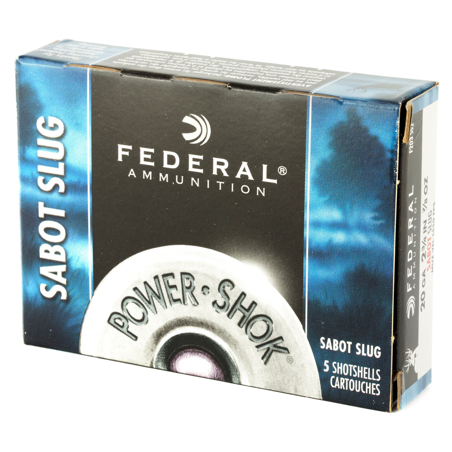 Federal PowerShok 20 Gauge Sabot Slug * 2.75 Inch, 7/8 Ounce, Pack of 5
