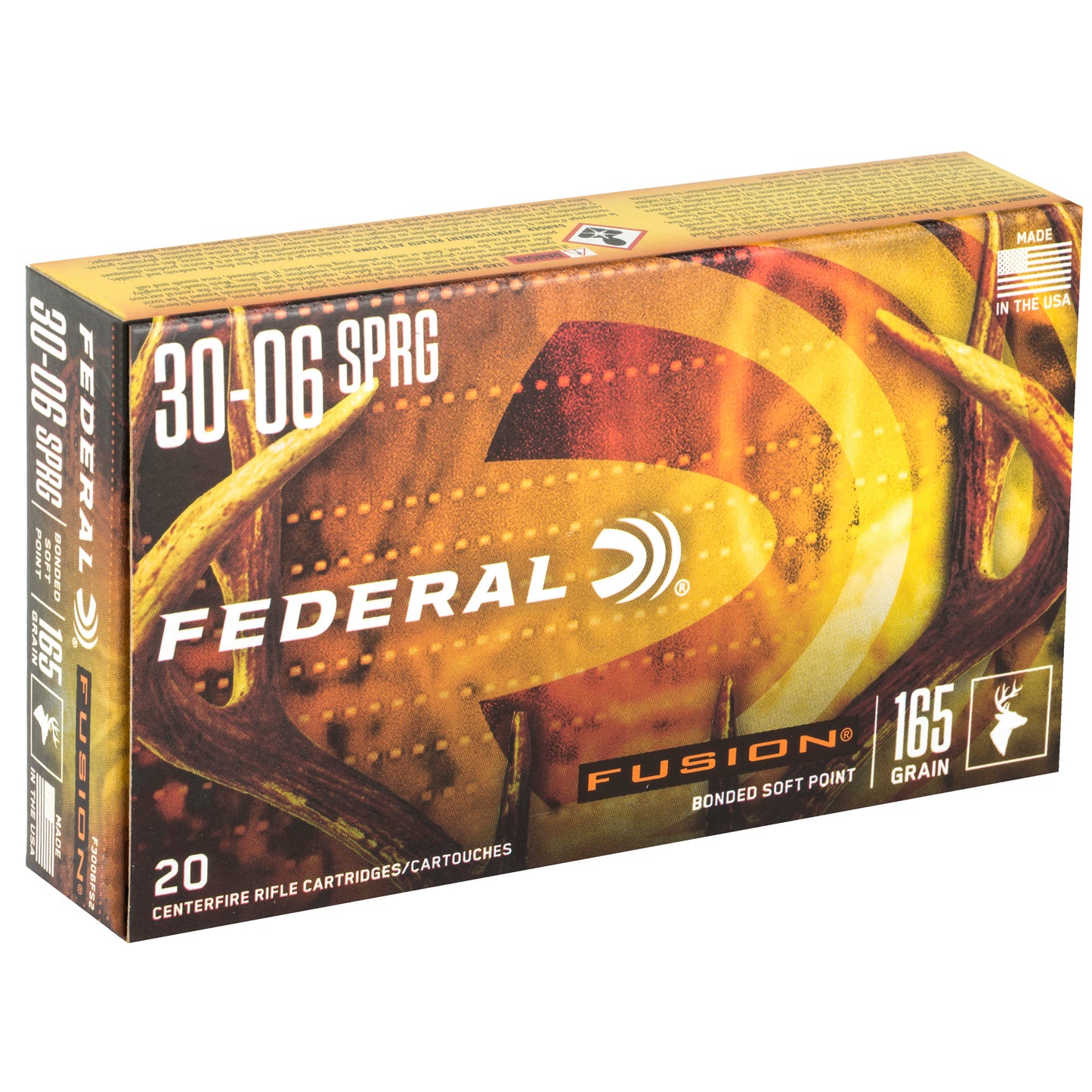 Federal Fusion 30-06 Springfield 165 Grain Boat Tail Rifle Ammunition (20 Rounds)