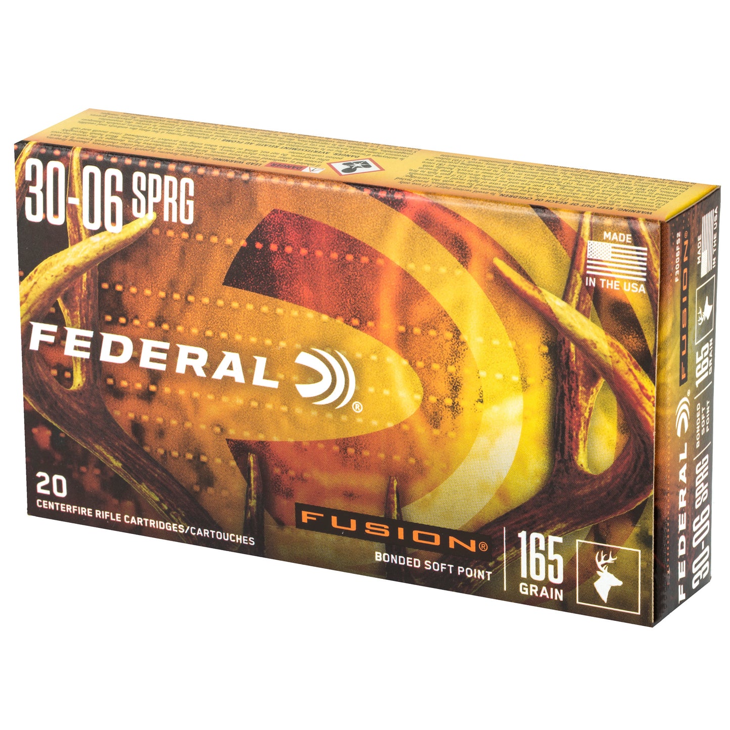 Federal Fusion 30-06 Springfield 165 Grain Boat Tail Rifle Ammunition (20 Rounds)