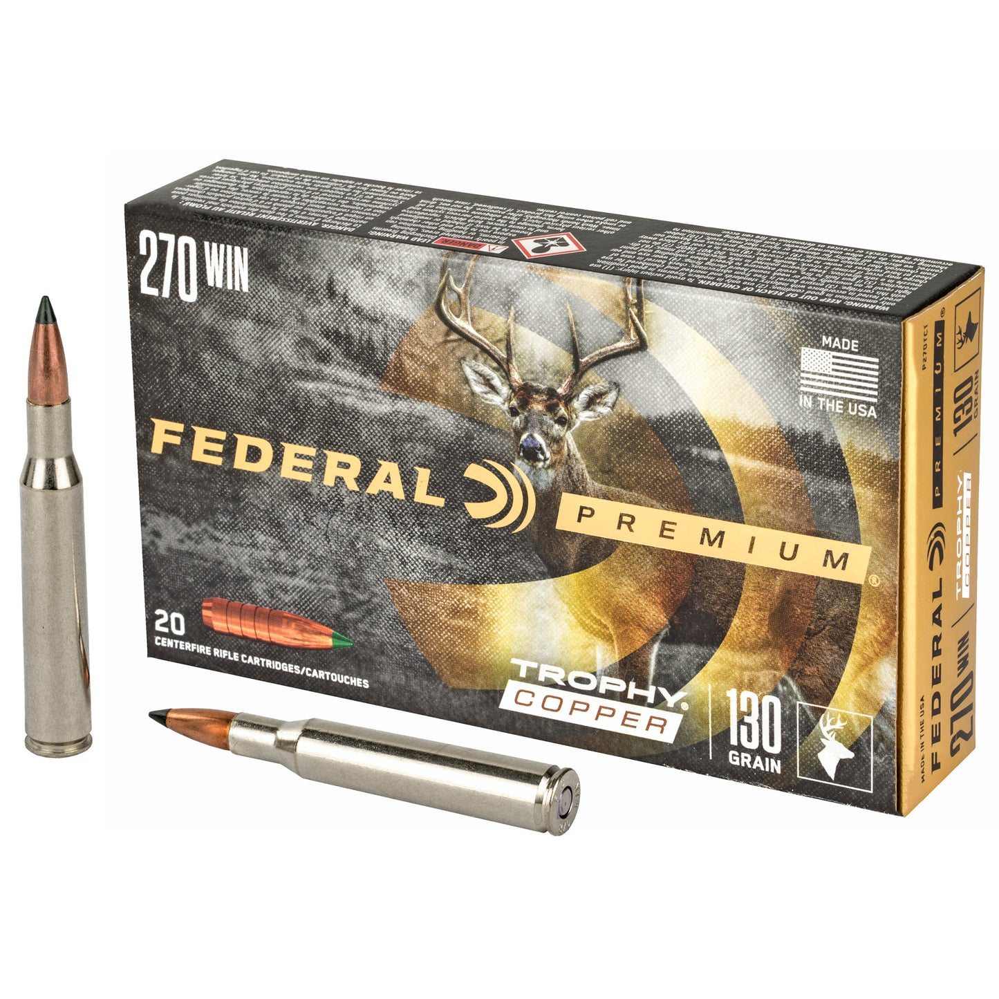 Federal Premium Trophy Copper 270 Winchester 130-Grain Bullet (20 Pack)