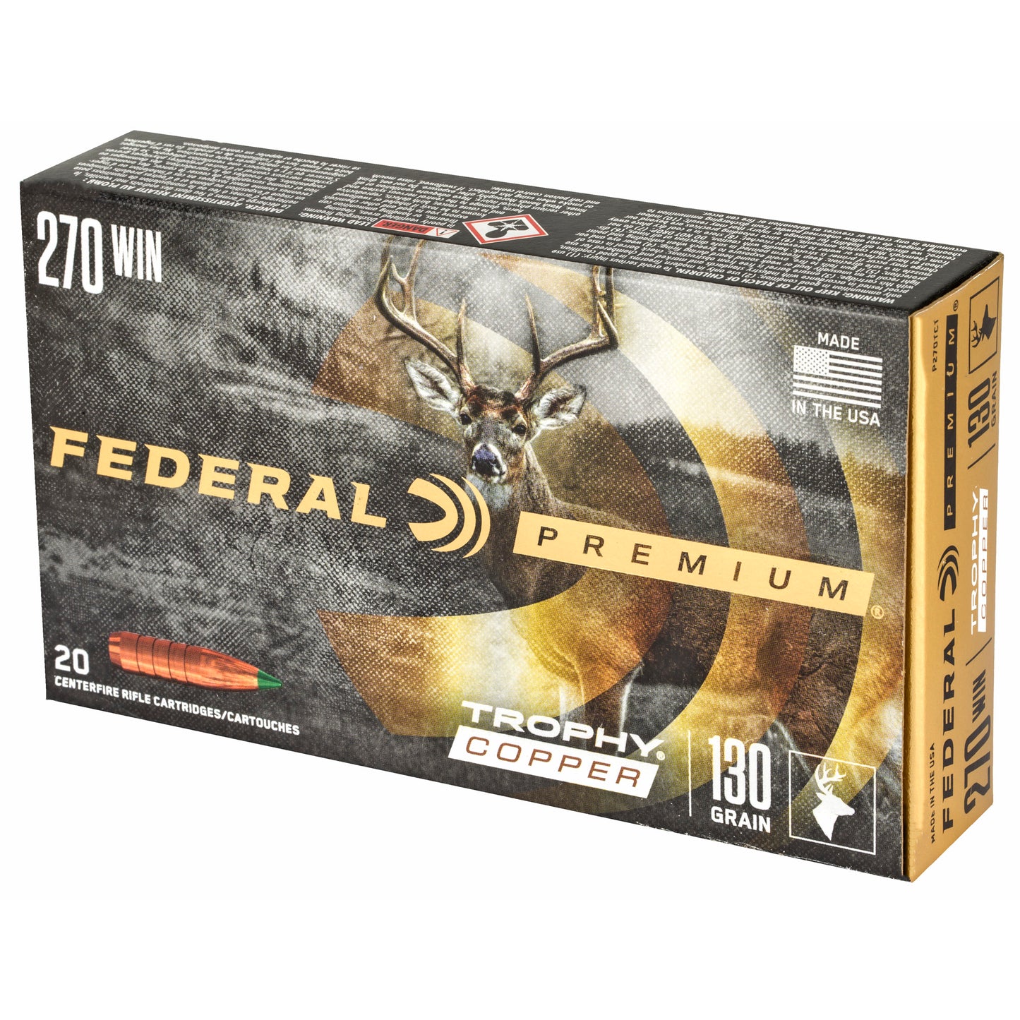 Federal Premium Trophy Copper 270 Winchester 130-Grain Bullet (20 Pack)