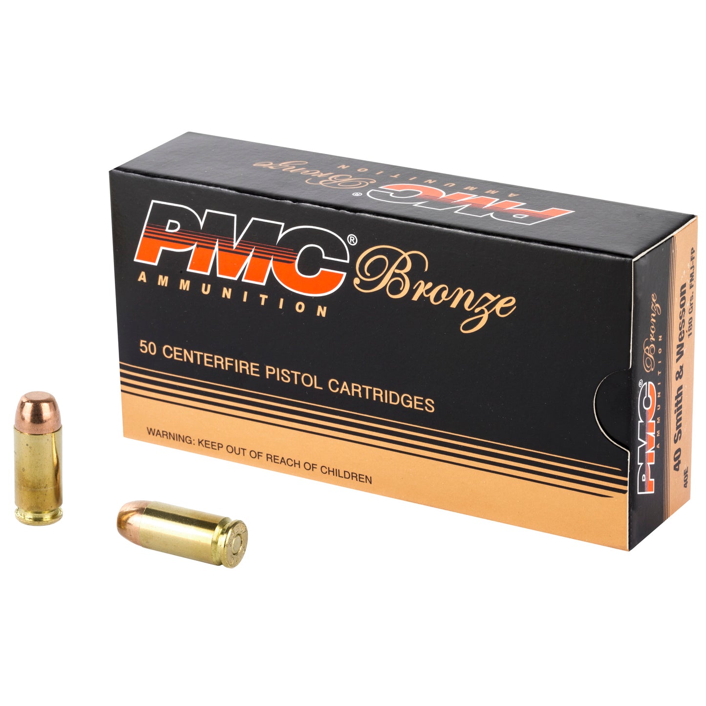 PMC Ammunition Bronze 40 S&W 180-Grain Full Metal Jacket (FMJ) * 50 Rounds Per Box