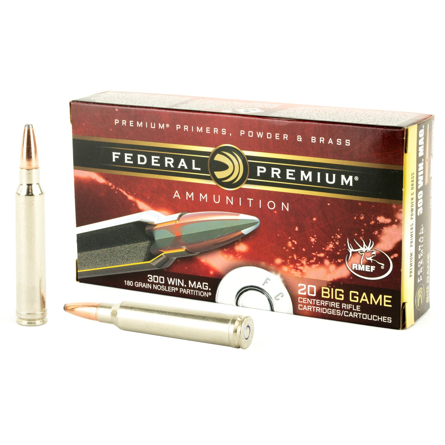 Federal Premium Nosler Partition 300 Winchester Magnum 180-Grain Rifle Ammunition (20 Rounds)