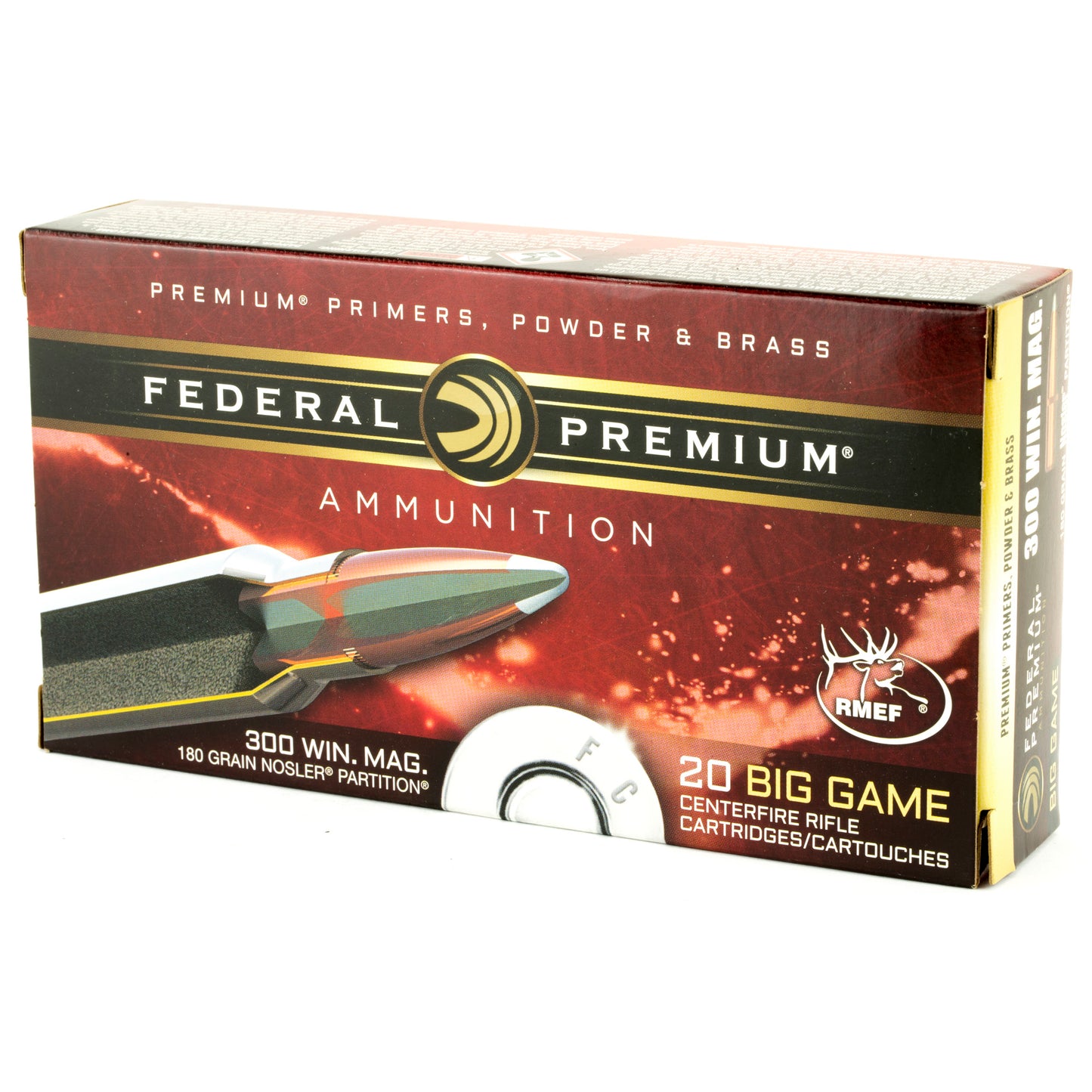 Federal Premium Nosler Partition 300 Winchester Magnum 180-Grain Rifle Ammunition (20 Rounds)