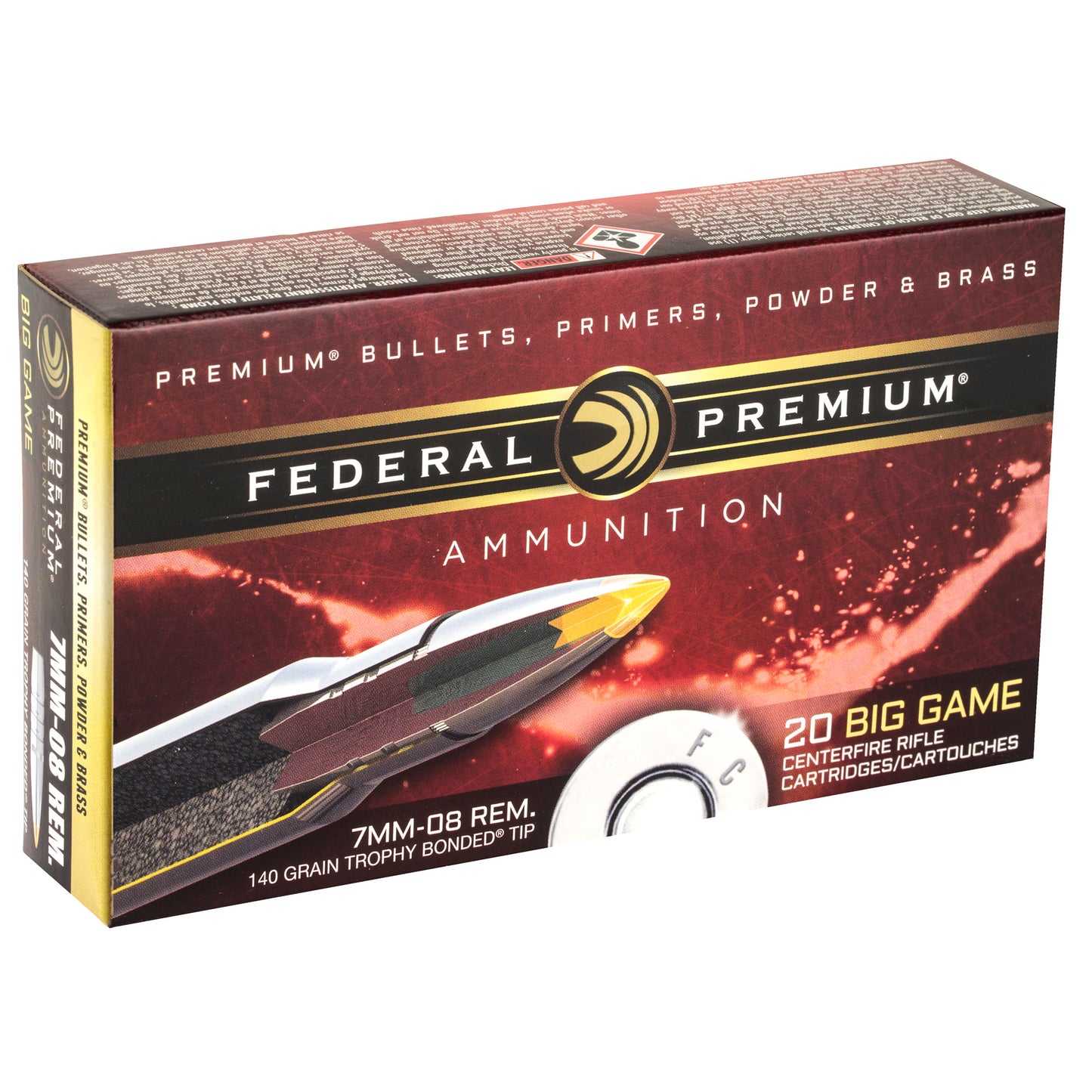 Federal Premium Trophy Bonded Tip 7mm-08 Remington 140 Grain Hollow Point Ammo * 20 Rounds Per Box