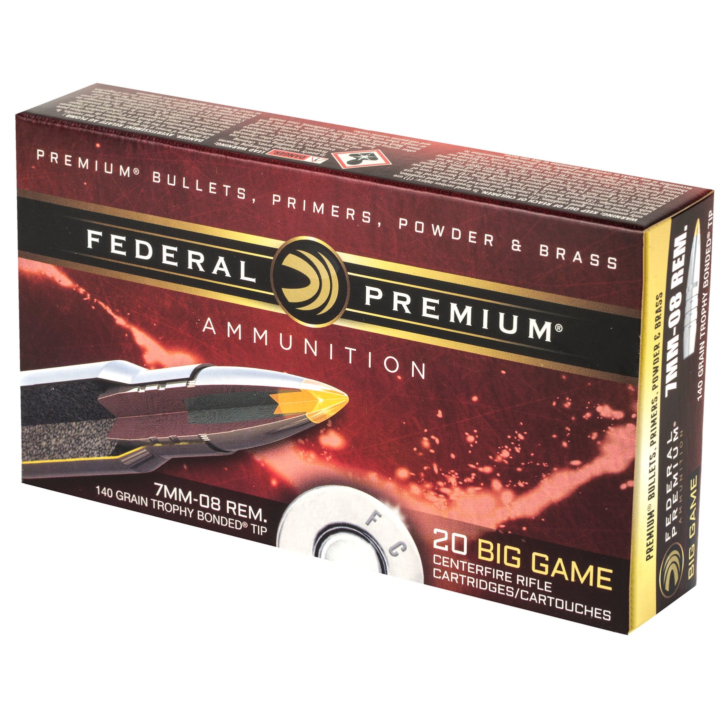 Federal Premium Trophy Bonded Tip 7mm-08 Remington 140 Grain Hollow Point Ammo * 20 Rounds Per Box