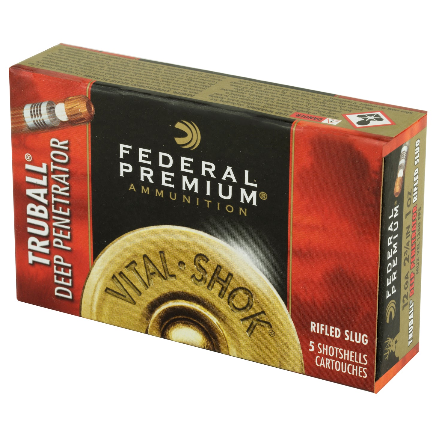 Federal Premium 12 Gauge 2.75-inch TruBall Deep Penetrator Slug - Precision Big Game Ammunition, Pack of 5