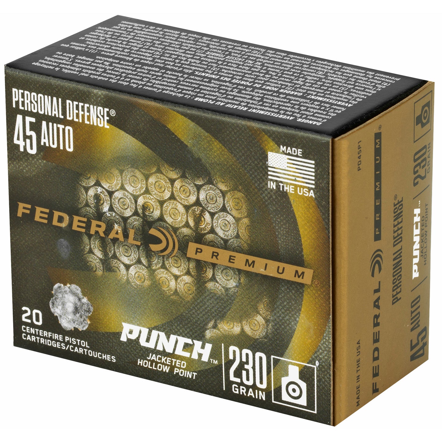 Federal Punch .45 ACP 230-Grain Hollow Point Ammunition - 20 Rounds