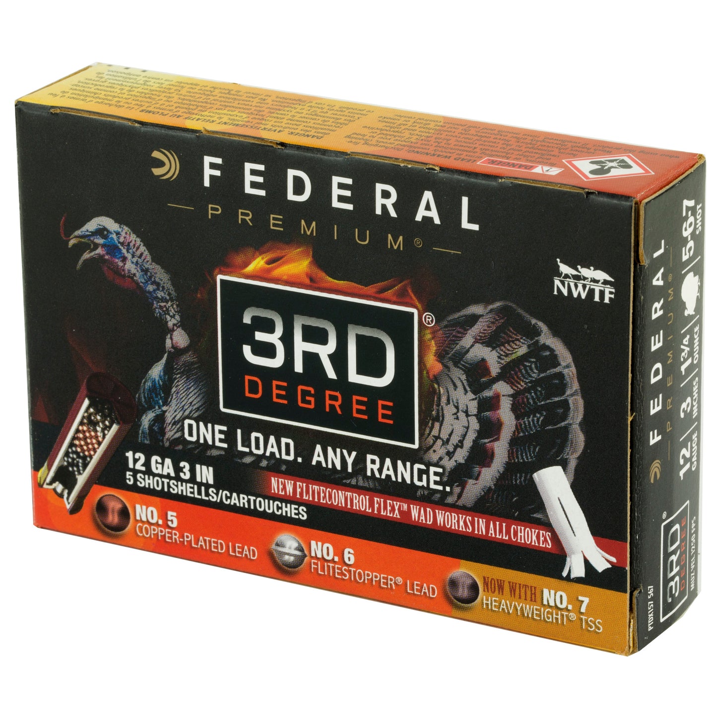 Federal Premium 3rd Degree 12 Gauge Shotshell * 1.75 oz with FLITECONTROL FLEX Wad, 50 Rounds