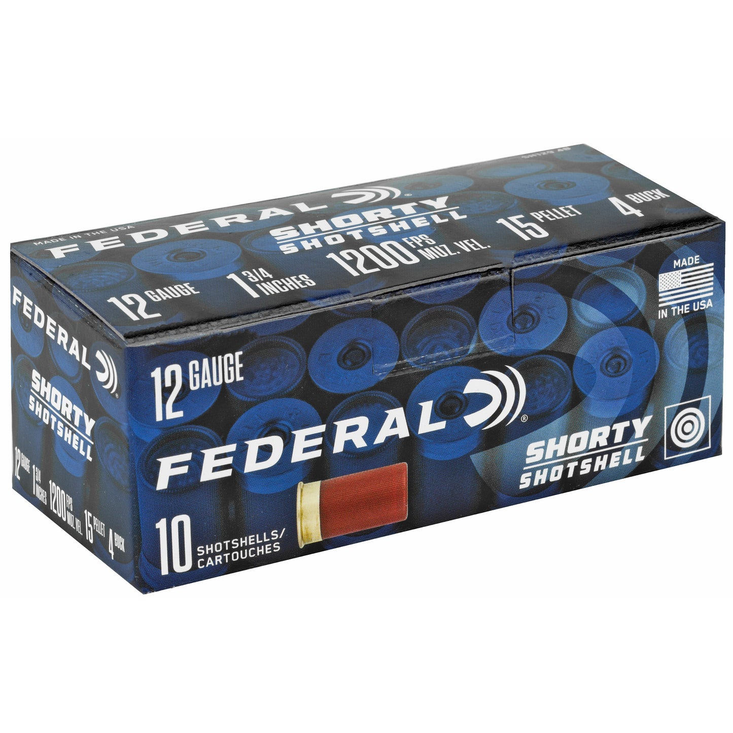 Federal Shorty Shotshell 12 Gauge Buckshot - 1.75 Inches, 8 Shot, 4 Buck, Rifled Slug Loads (Model: SH1294B)