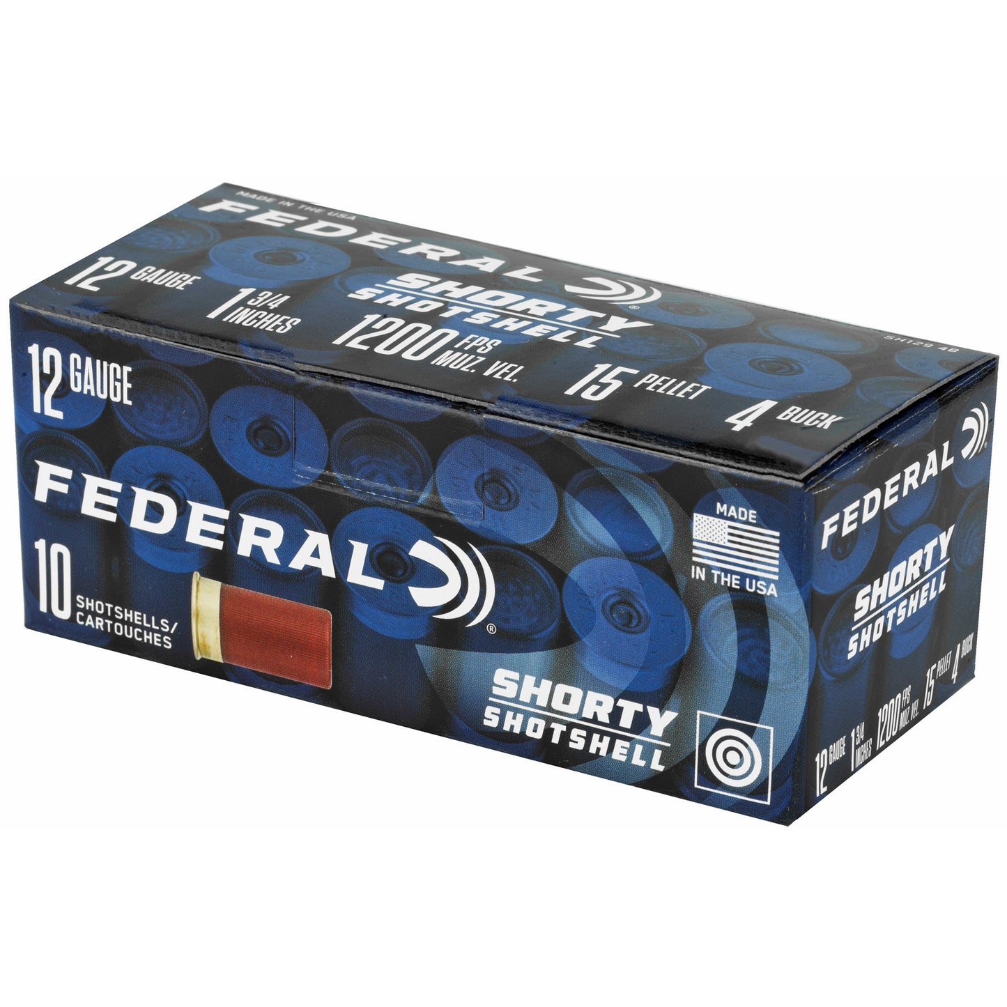 Federal Shorty Shotshell 12 Gauge Buckshot - 1.75 Inches, 8 Shot, 4 Buck, Rifled Slug Loads (Model: SH1294B)
