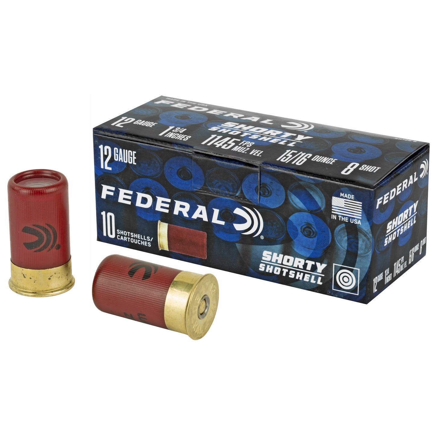 Federal Shorty Shotshell 12 Gauge, 1.75-inch, 8 Shot - Pack of 10