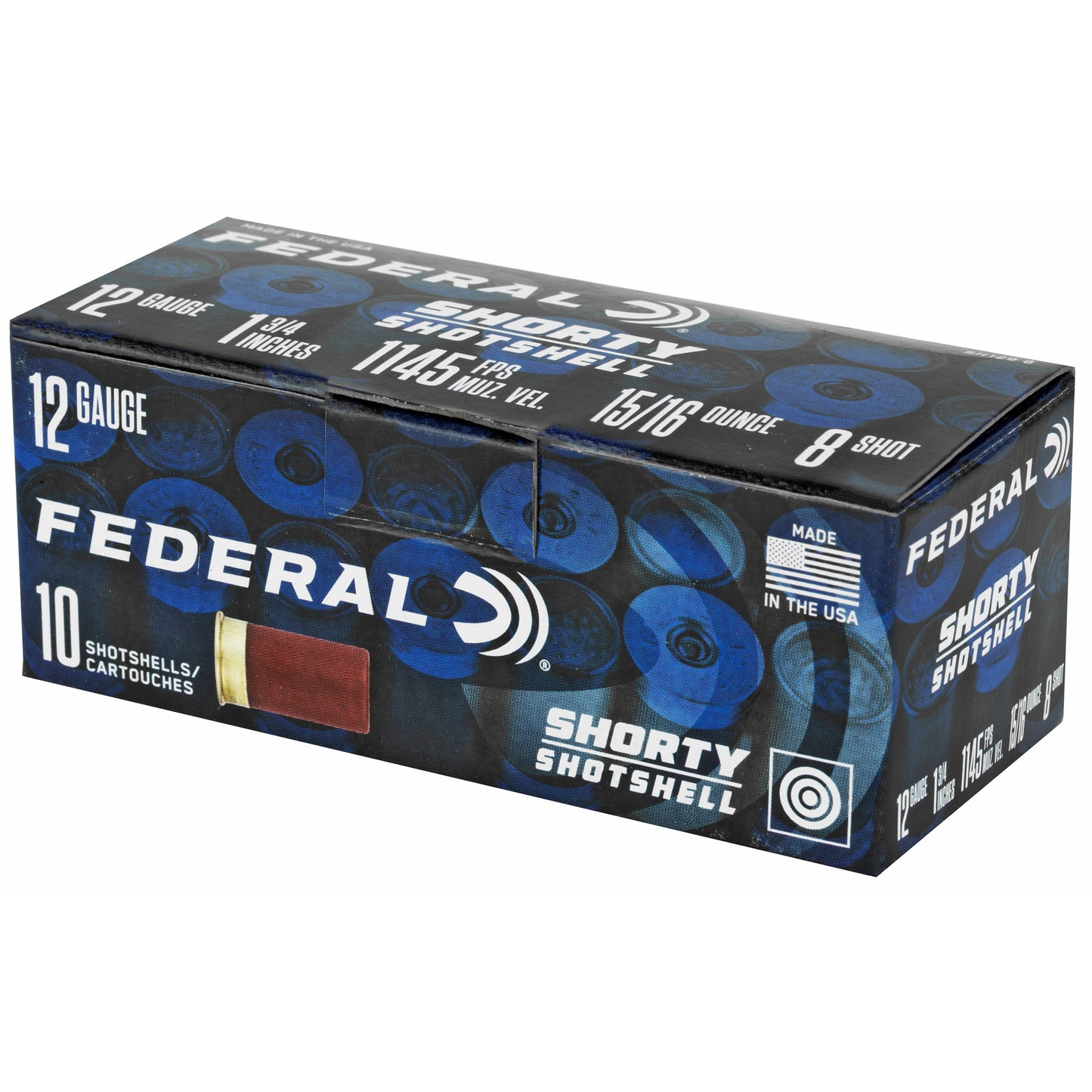 Federal Shorty Shotshell 12 Gauge, 1.75-inch, 8 Shot - Pack of 10
