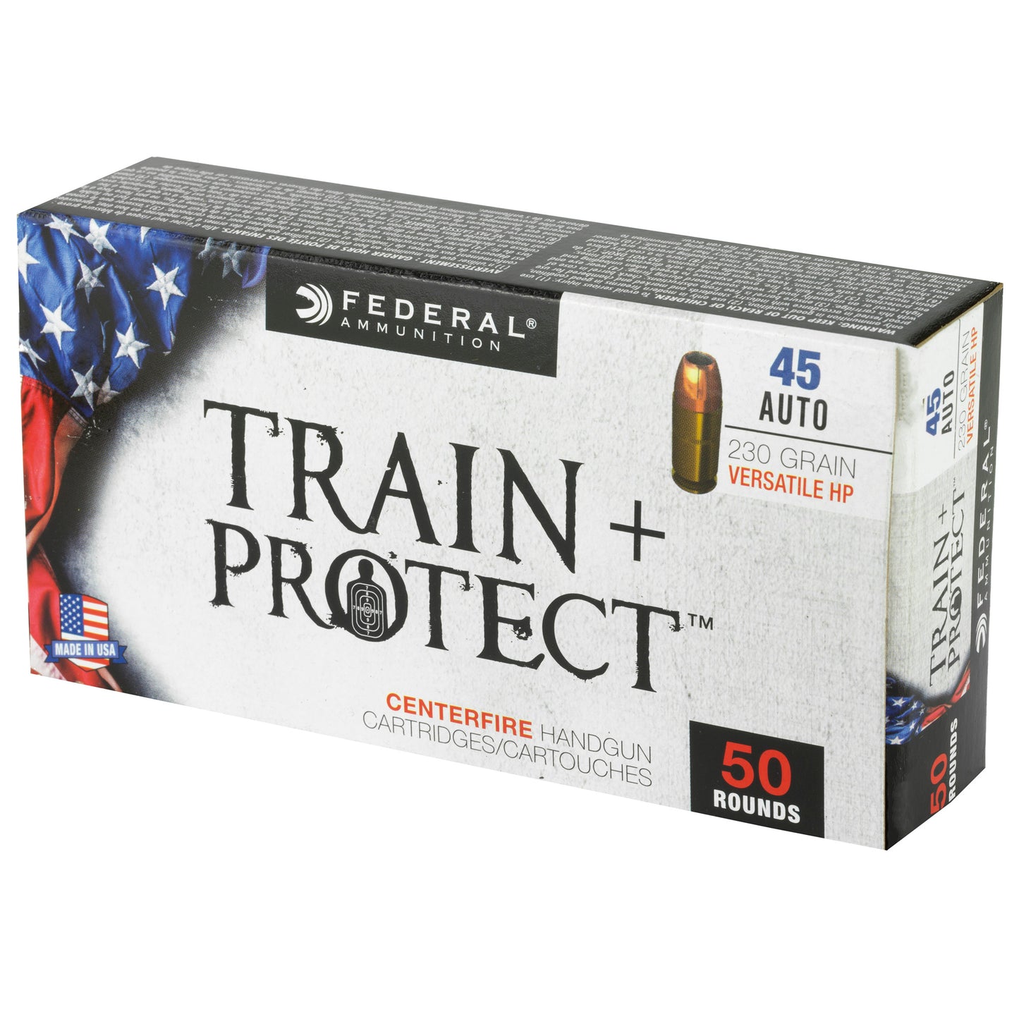 Federal Train & Protect .45 ACP 230 Grain VHP Hollow Point Ammunition - Pack of 50 Rounds