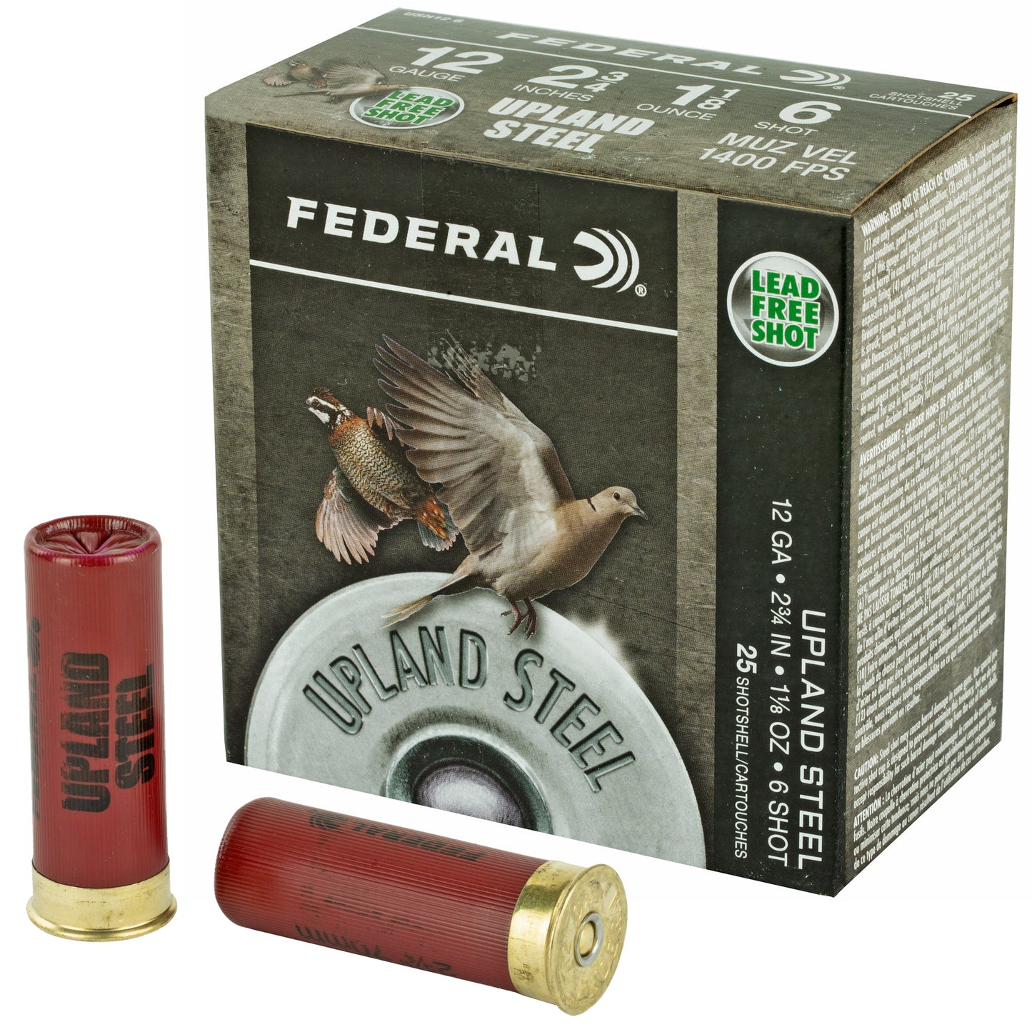 Federal Field & Range Steel 12 Gauge Shotshells * 1 1/8 oz #6 Steel Shot for Dove and Upland Game
