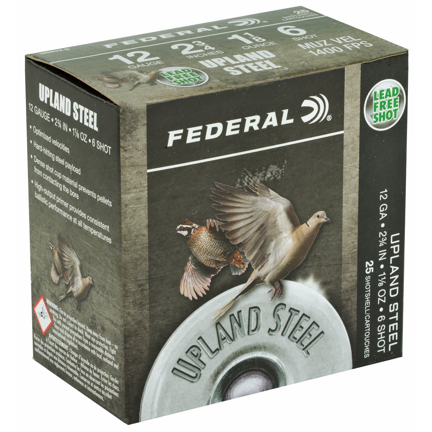 Federal Field & Range Steel 12 Gauge Shotshells * 1 1/8 oz #6 Steel Shot for Dove and Upland Game