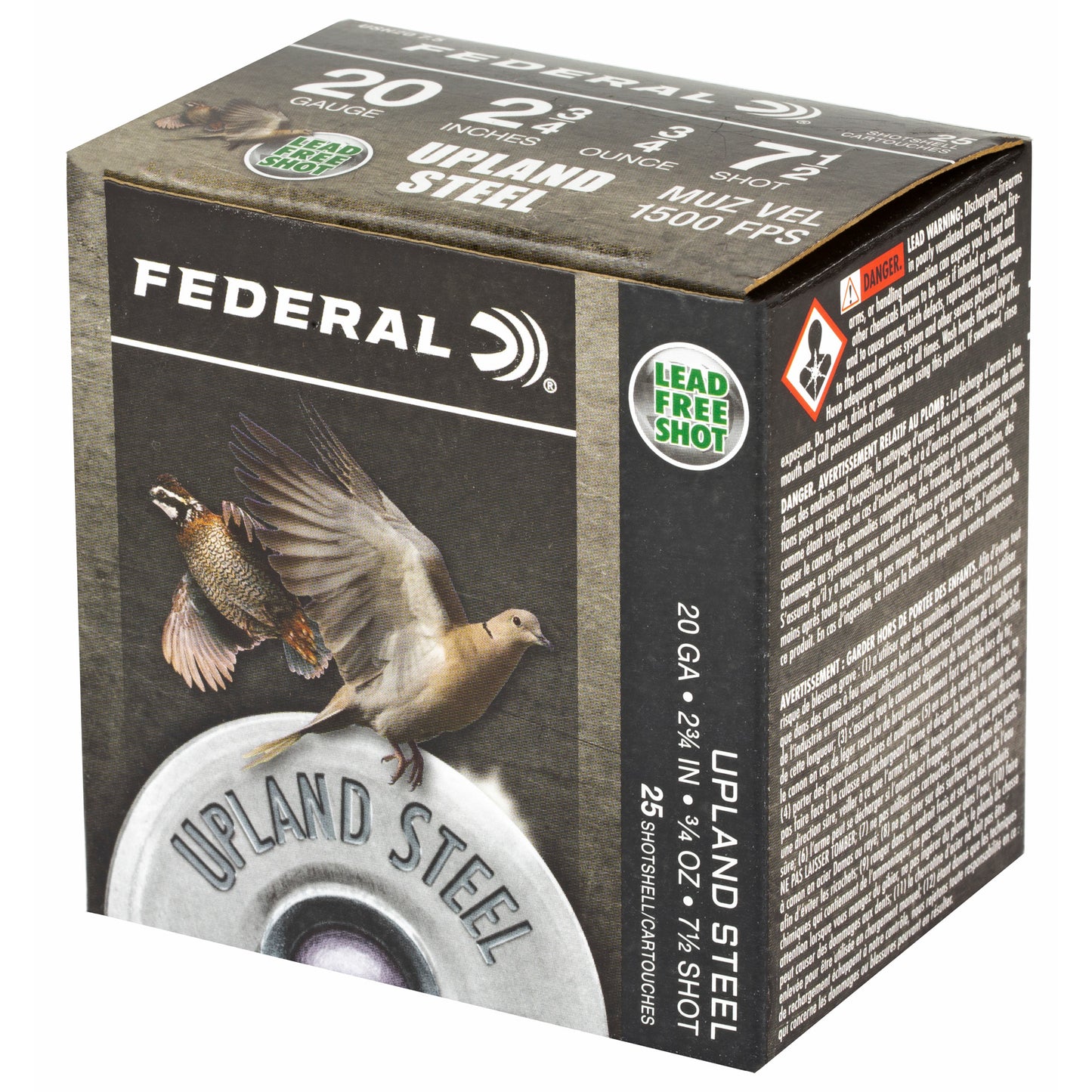 Federal Upland Steel 20 Gauge Shotshells * 7/8 oz #7.5 Steel Shot for Light Upland Game
