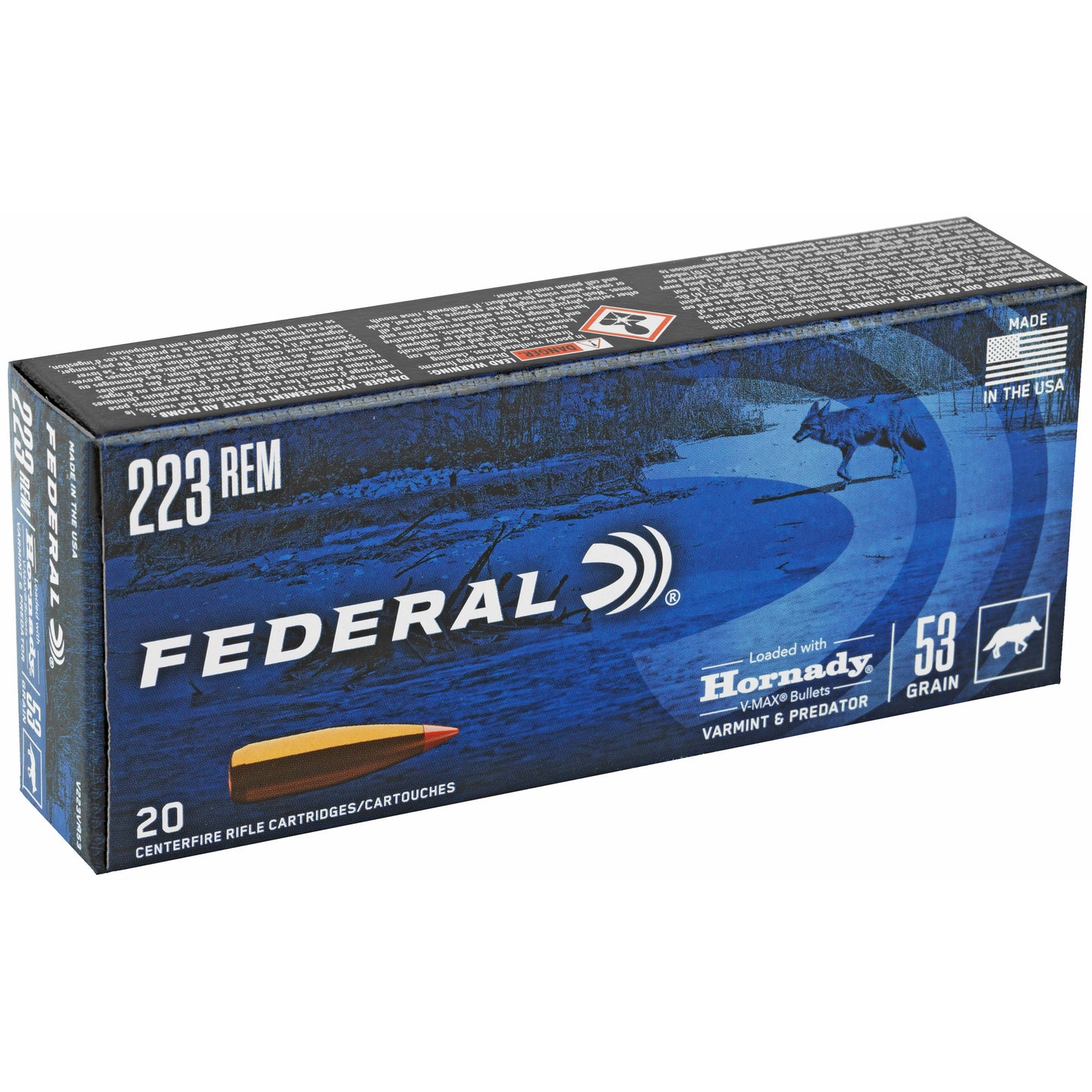 Federal Varmint & Predator 223 Remington 53 Grain V-Max Ammunition - Reliable Precision for Varminters and Predators