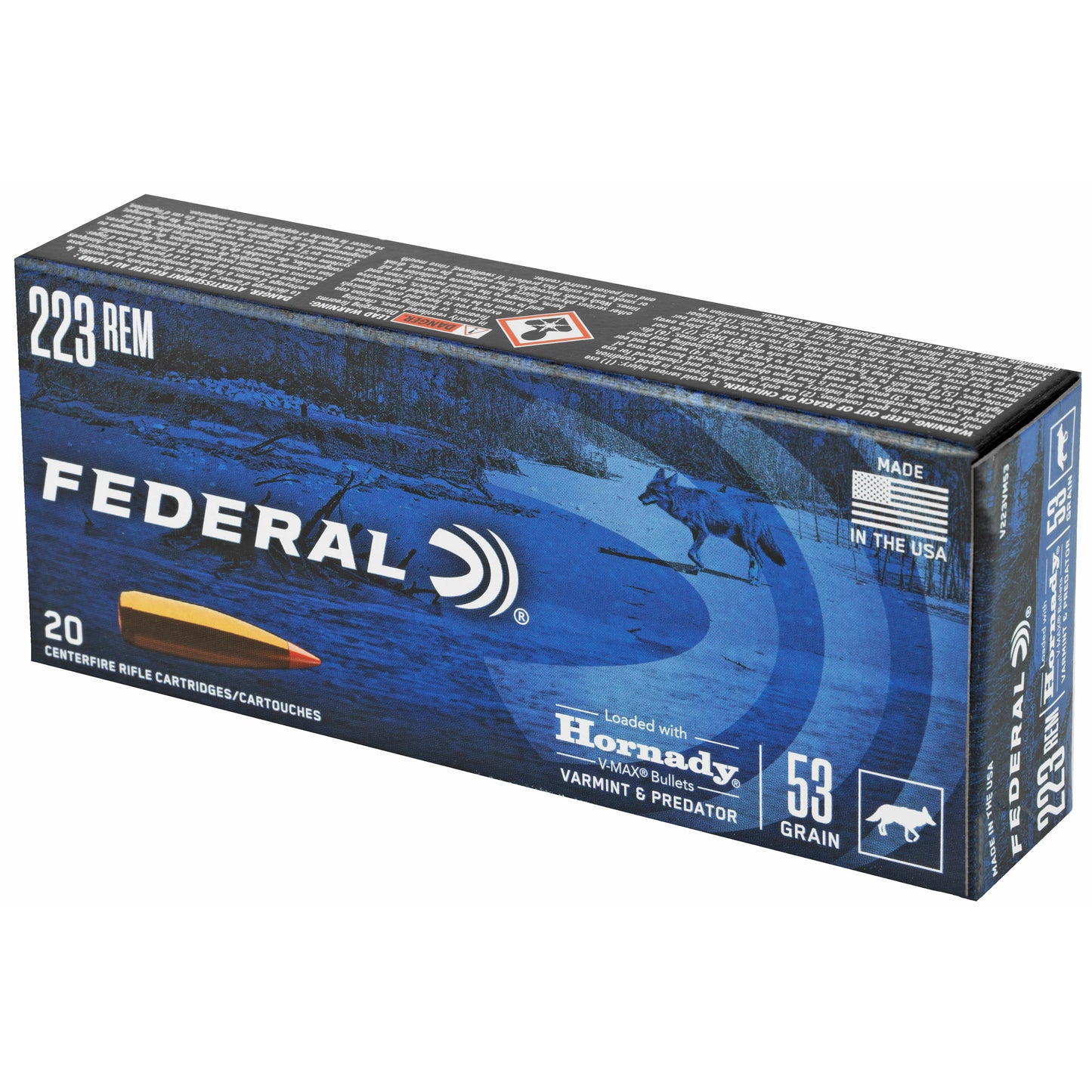 Federal Varmint & Predator 223 Remington 53 Grain V-Max Ammunition - Reliable Precision for Varminters and Predators