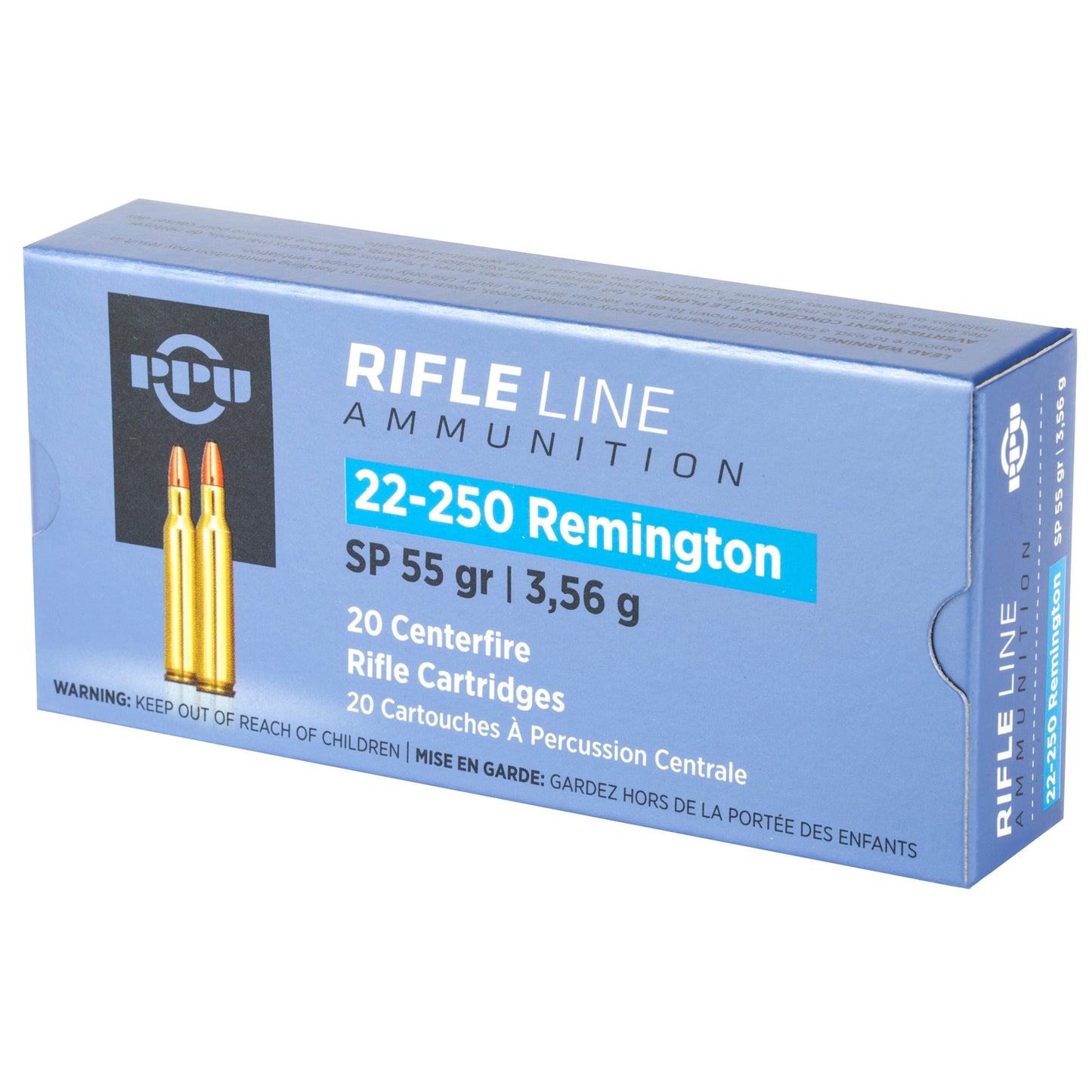 Prvi Partizan PPU 22-250 Remington Soft Point Rifle Ammunition * 55 Grain, 20 Rounds per Box