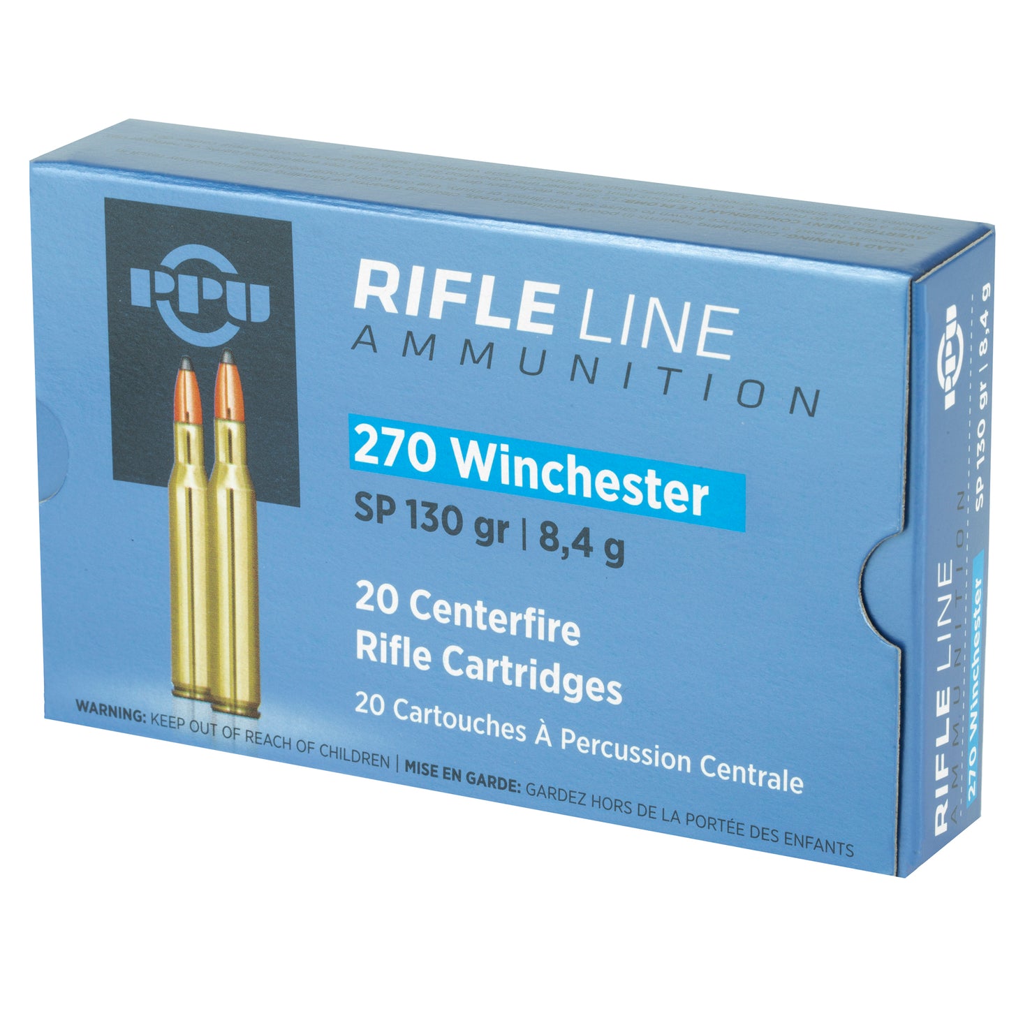 Prvi Partizan PPU 270 Winchester Soft Point Rifle Ammunition - 130 Grain, 20 Rounds Per Box