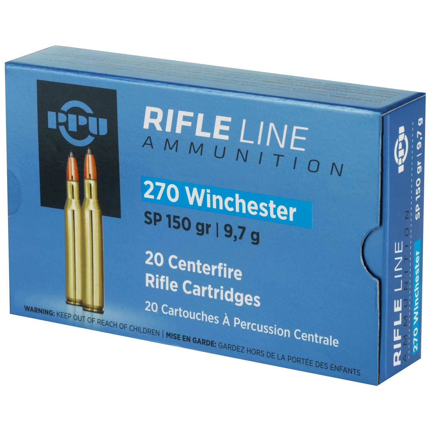 Prvi Partizan PPU 270 Winchester Soft Point Rifle Ammunition, 150 Grain * Reliable Big Game Hunting Cartridge
