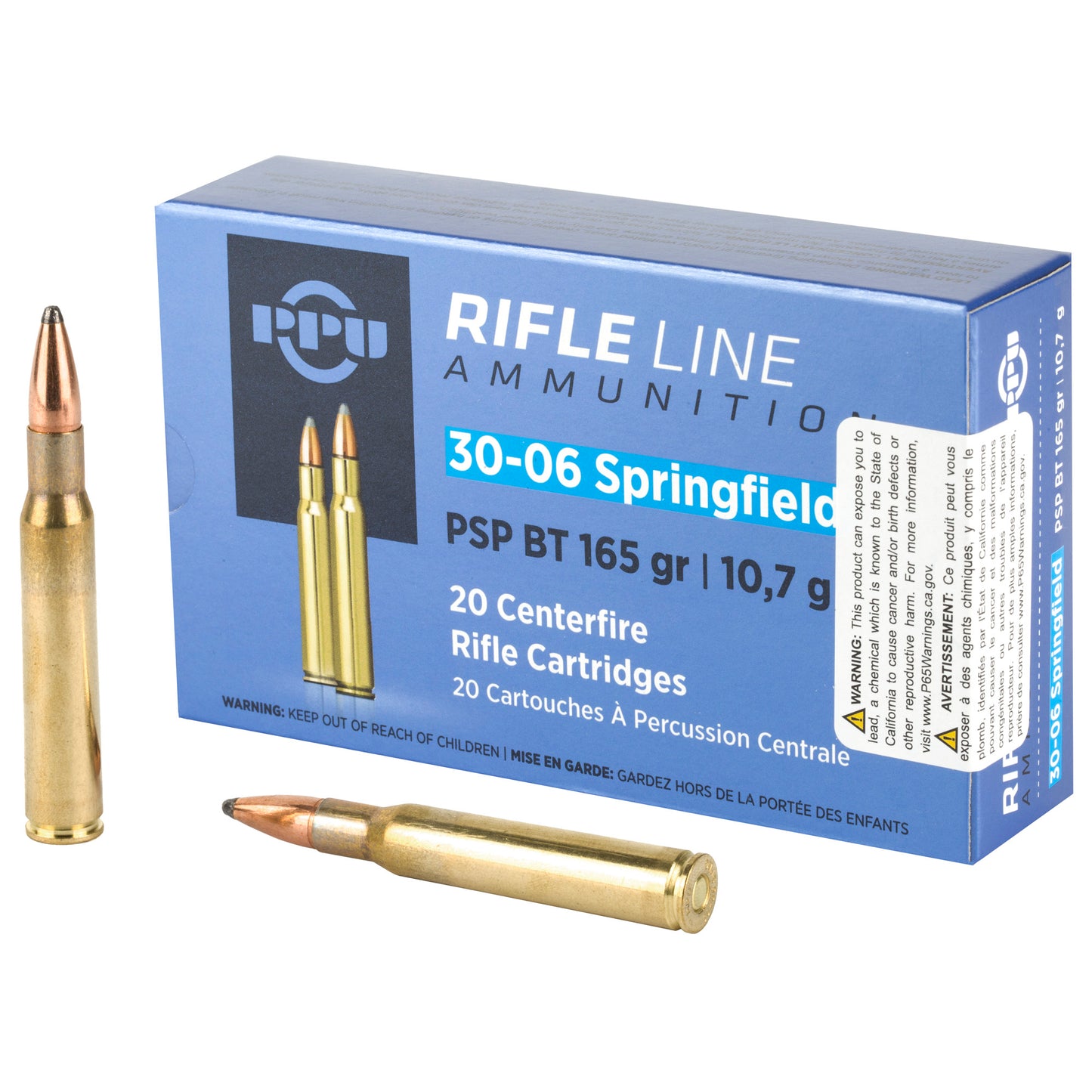 Prvi Partizan PPU 30-06 Springfield Rifle Ammunition, 165-Grain Pointed Soft Point, 20 Rounds per Box